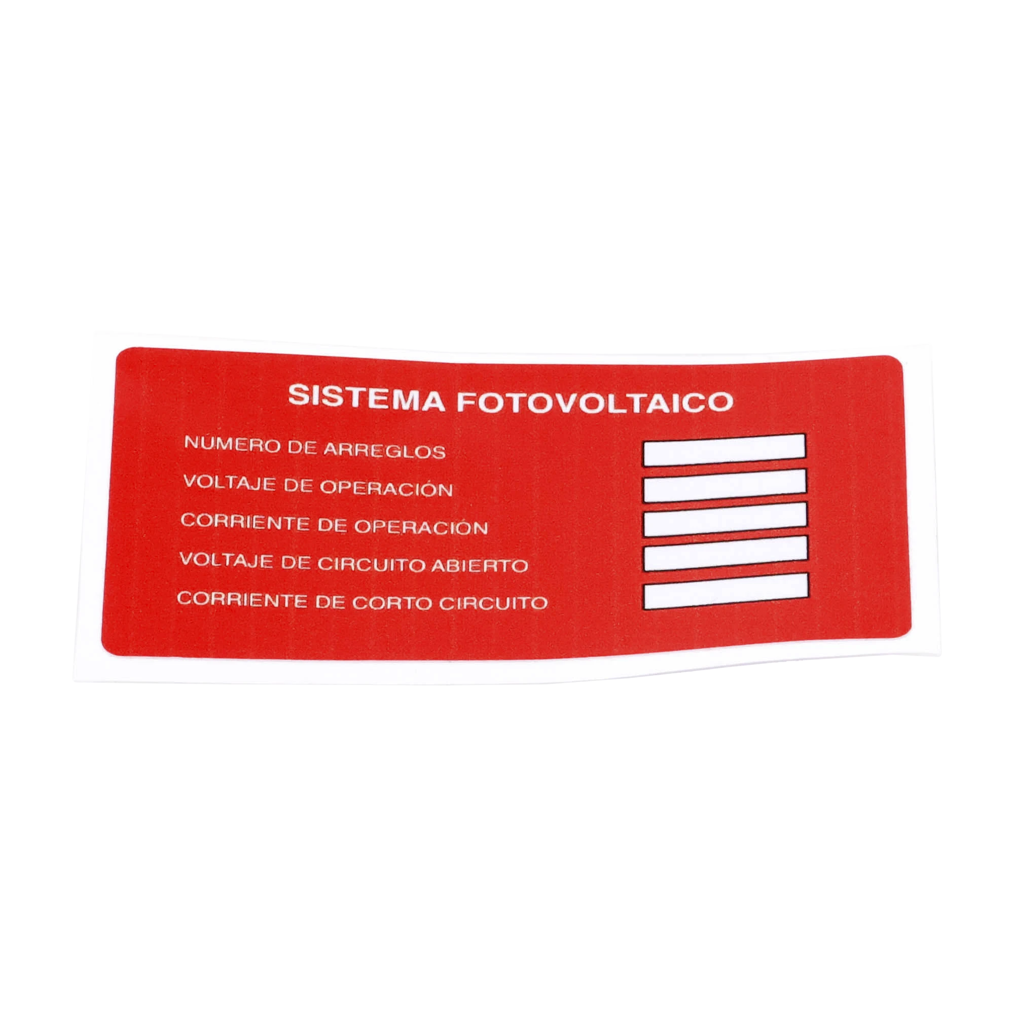 ETIQUETA DE SISTEMA FOTOVOLTAICO/ PAQUETE CON 20 – Bsai Seguridad y