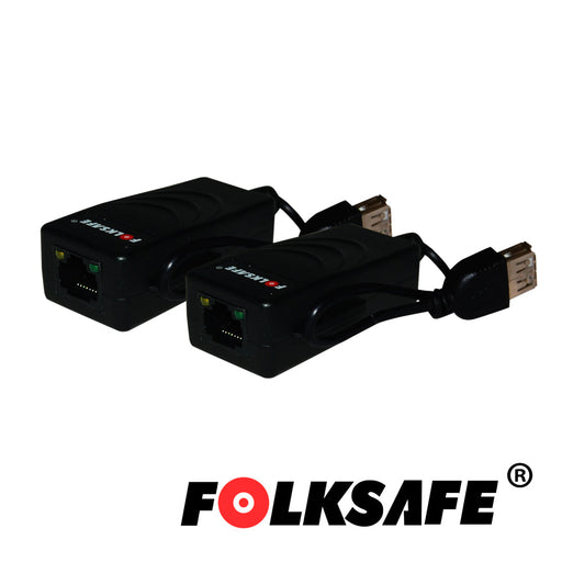 EXTENSOR USB FOLKSAFE FS-6201U TRANSMISOR/RECEPTOR, PERMITE EXTENDER DISPOSITIVOS USB O HUB HASTA 200MTS USB 1.1 Y HASTA 100MTS EN USB 2.0 UTILIZANDO CABLE UTP CAT 5E/6(RECOMENDABLE 100% COBRE)-Cableado-FOLKSAFE-FS-6201U-Bsai Seguridad & Controles