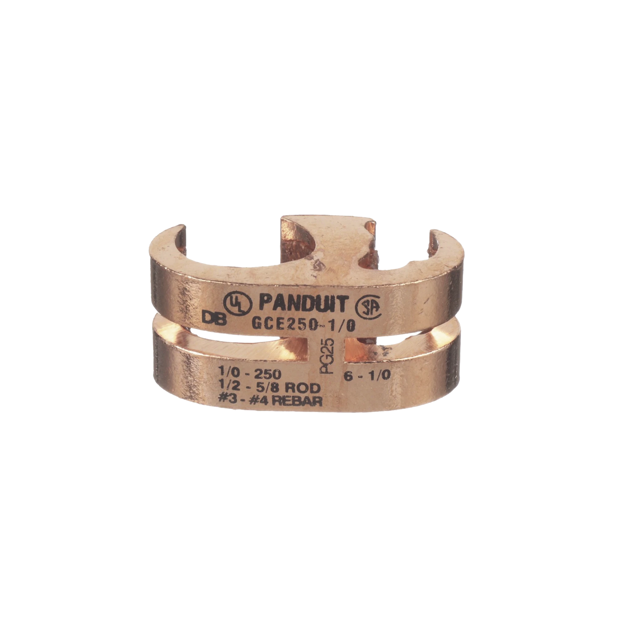 CONECTOR DE CONEXIÓN TIERRA ESTILO "E" PARA CONDUCTOR DE COBRE 6 AWG SOL – 1/0 AWG STR (16–50 MM2).-Calidad de la Energía-PANDUIT-Bsai Seguridad & Controles