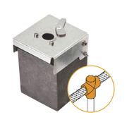 MOLDE DE GRAFITO VERTICAL UNIÓN EN T VERTICAL DE CABLE 4/0 AWG (PASANTE) CON PICA DE Ø16 MM (TERMINAL).-Tierra Física y Pararrayos-APLICACIONES TECNOLOGICAS-Bsai Seguridad & Controles