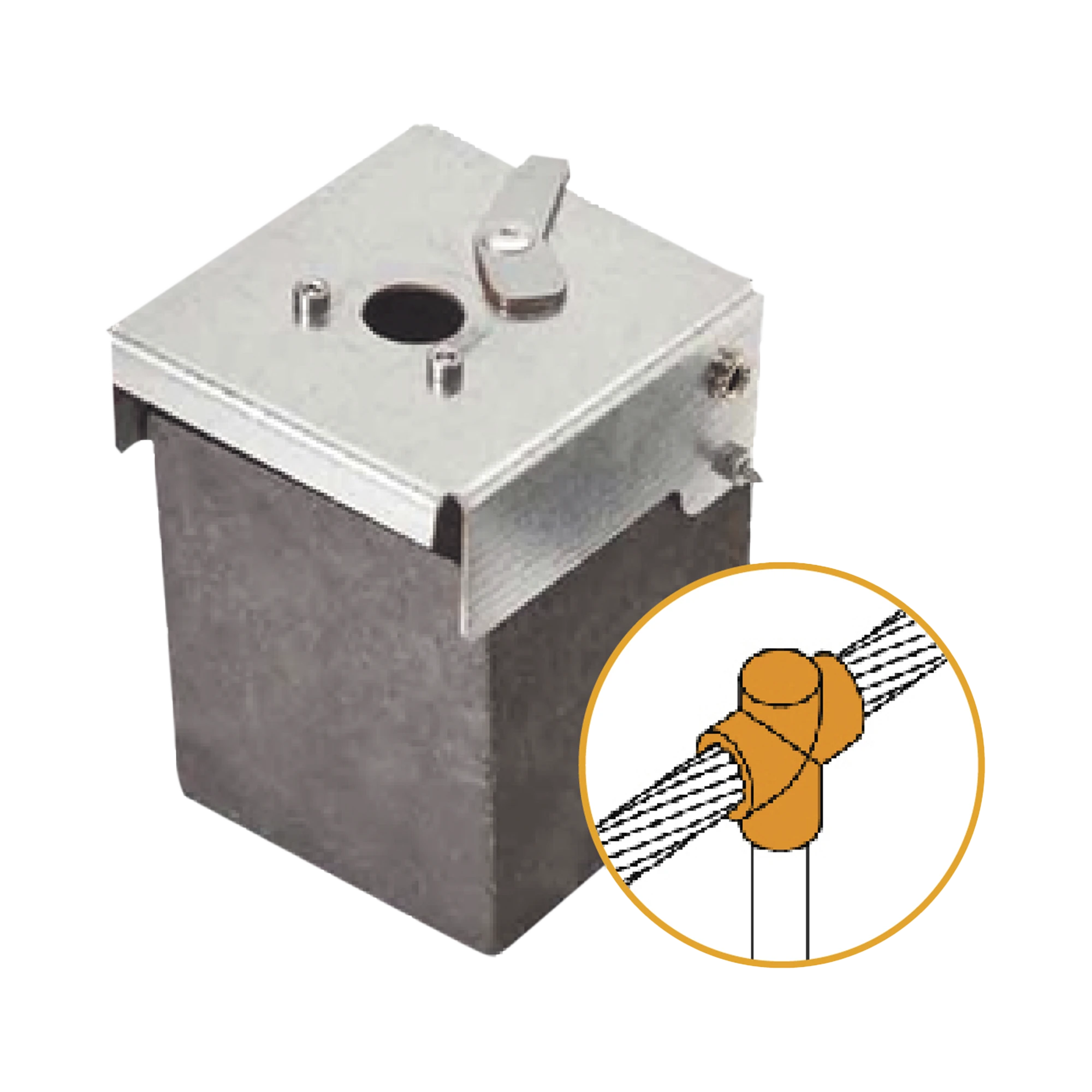 MOLDE DE GRAFITO VERTICAL UNIÓN EN T VERTICAL DE CABLE 4/0 AWG (PASANTE) CON PICA DE Ø16 MM (TERMINAL).-Tierra Física y Pararrayos-APLICACIONES TECNOLOGICAS-Bsai Seguridad & Controles