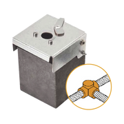 MOLDE DE GRAFITO HORIZONTAL UNIÓN EN T HORIZONTAL DE CABLE 2/0 AWG (PASANTE) CON CABLE 2/0 AWG (TERMINAL).-Tierra Física y Pararrayos-APLICACIONES TECNOLOGICAS-Bsai Seguridad & Controles
