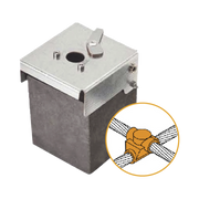 MOLDE DE GRAFITO HORIZONTAL UNIÓN EN CRUZ SOBREPUESTA DE CABLE 4/0 AWG (PASANTE) CON CABLE 4/0 AWG (TERMINAL).-Tierra Física y Pararrayos-APLICACIONES TECNOLOGICAS-Bsai Seguridad & Controles