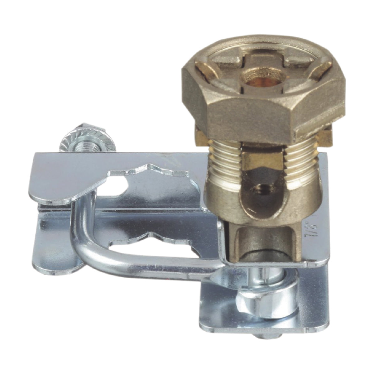 ABRAZADERA DE TIERRA PARA PISO FALSO / 2 CONDUCTORES 6-1/0 AWG (16-50 MM²) / PEDESTAL CUADRADO 22 MM (7/8') / PEDESTAL REDONDO 25-29 MM (1' A 1 1/8') / BRONCE / TIA-607-A [GPQC10-1/0]
