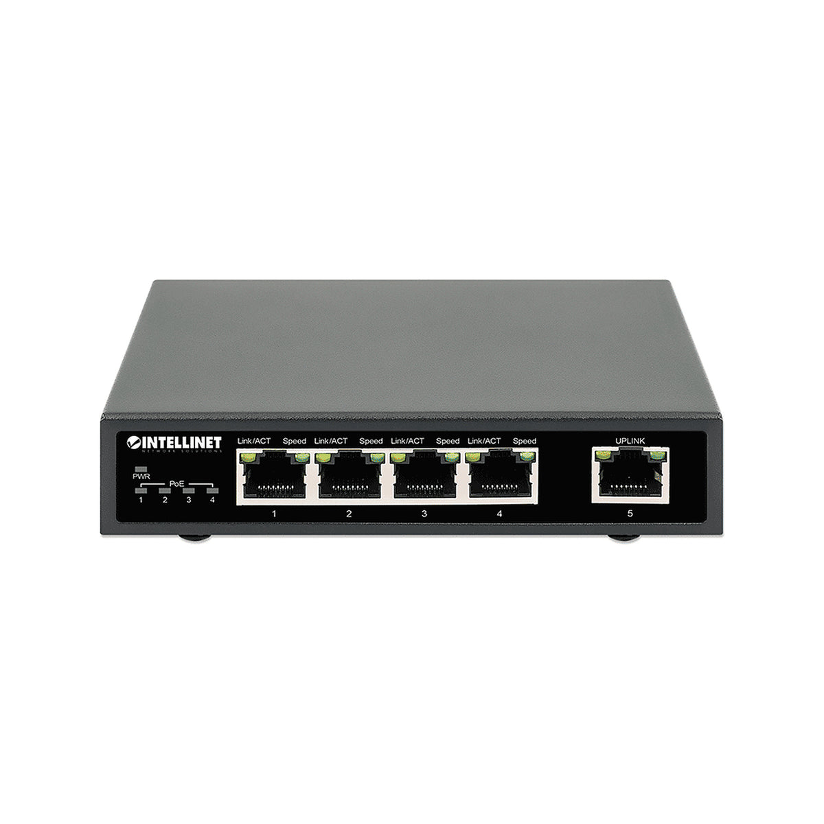 INTELLINET 561839 - SWITCH POE+ CON 5 PUERTOS GIGABIT CUATRO PUERTOS POE (PSE) COMPATIBLES CON IEEE 802.3AT/AF (POE+/POE), PRESUPUESTO DE ENERGÍA DE 62 W, ESCRITORIO [ITL3720001]
