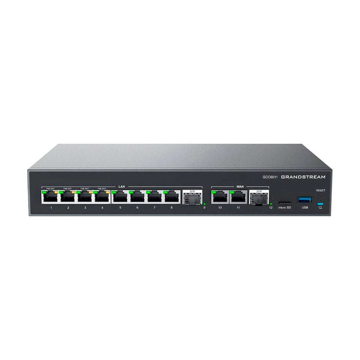 FIREWALL NG / ROUTER VPN 3 GBPS / IP PBX 12 USUARIOS / SWITCH 10 PUERTOS GIGABIT / 4 PUERTOS POE / 2 SFP 2.5G / WI-FI 6 DUAL BAND [GCC6011]