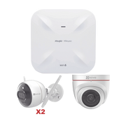 KIT DE CÁMARAS WI-FI EZVIZ CON ACCESS POINT RUIJIE / INCLUYE 2 PIEZAS C3X / 1 PIEZA C4W / 1 ACCESS POIN RG-RAP6260(G)-Kits- Sistemas Completos-EZVIZ-Bsai Seguridad & Controles
