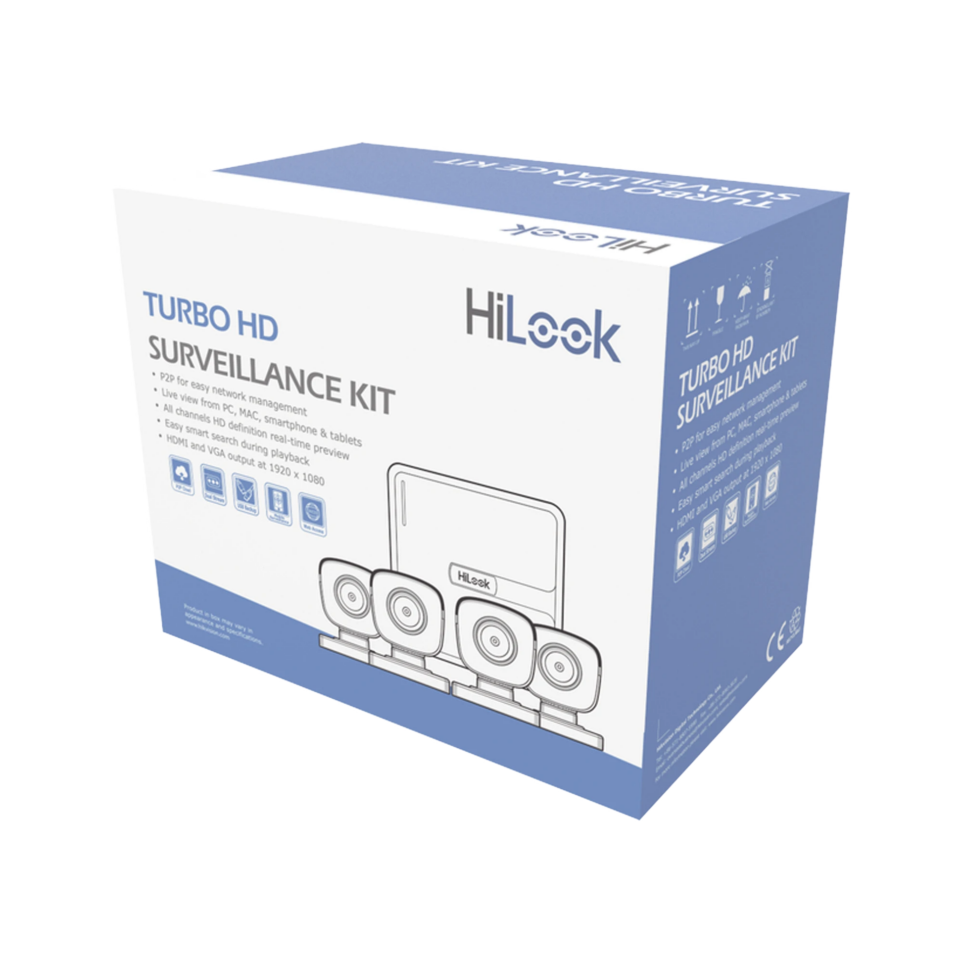 KIT TURBOHD 720P / DVR 4 CANALES / 4 CÁMARAS BALA DE METAL / 4 CABLES 18 MTS / 1 FUENTE DE PODER PROFESIONAL-Kits Sistemas Completos-HILOOK BY HIKVISION-Bsai Seguridad & Controles