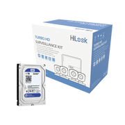 KIT TURBOHD 720P + DISCO DURO 1TB / DVR 4 CANALES / 4 CÁMARAS BALA DE POLICARBONATO / 4 CABLES 18 MTS / 1 FUENTE DE PODER PROFESIONAL-Kits Sistemas Completos-HiLook by HIKVISION-Bsai Seguridad & Controles