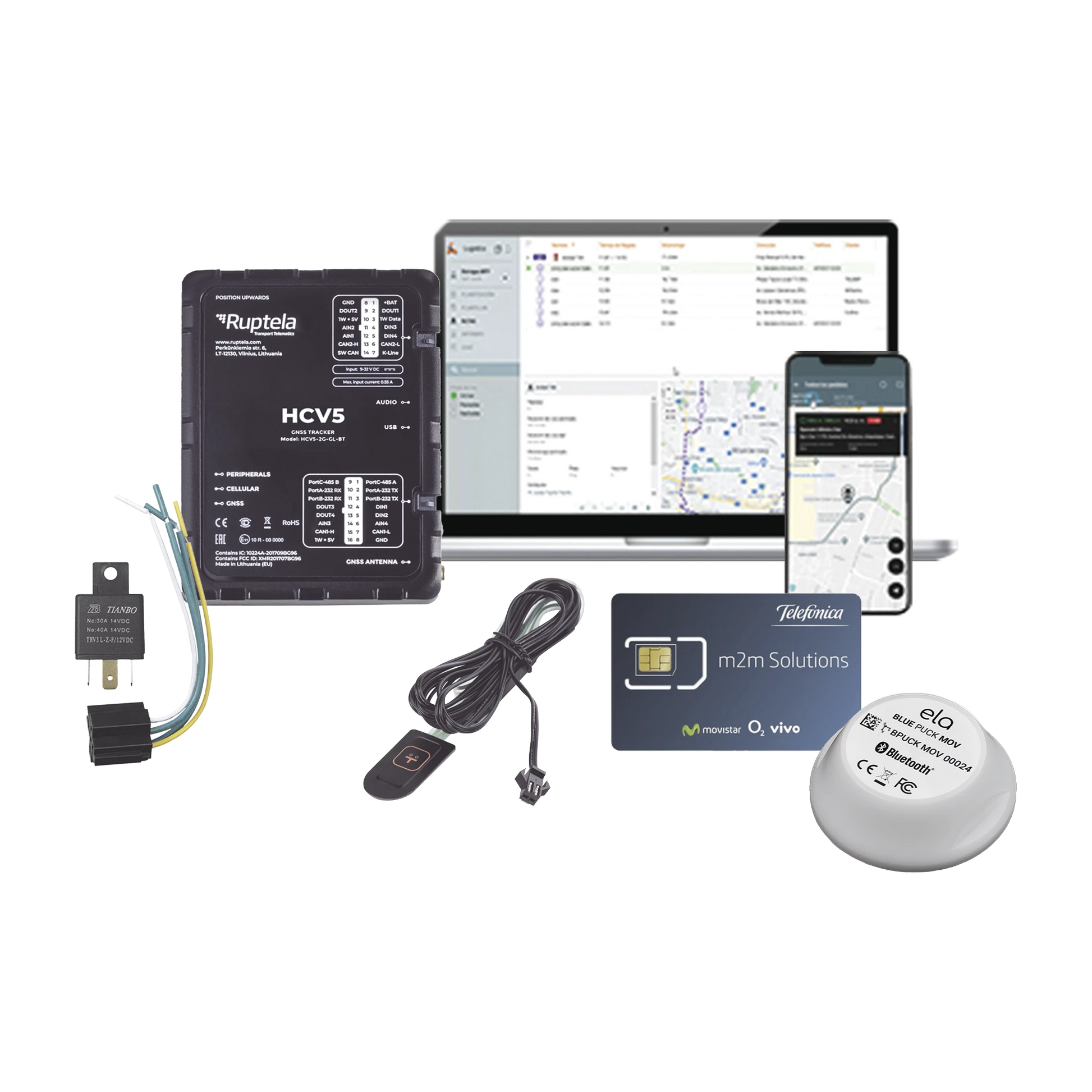 KIT DE LOCALIZADOR 4G LTE / 1 MICSIM25GPS Y DATOS 1 AÑO + 1 BLUEPUCKRHT + 1 EPCOMGPSMENSUAL + RELAY + BOTÓN SOS-IoT, GPS y Telemática-RUPTELA-Bsai Seguridad & Controles