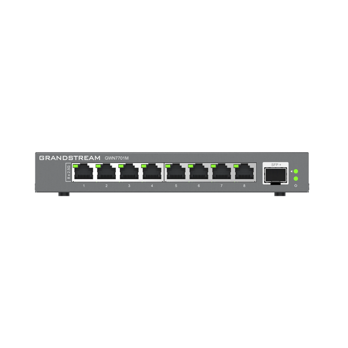 SWITCHES DE RED MULTI-GIGABIT DE 2.5G NO ADMINISTRABLE / 8 PUERTOS RJ45 DE 100/1000/2500MBPS / 1 PUERTO DE FIBRA SFP+-Networking-GRANDSTREAM-Bsai Seguridad & Controles