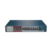 SWITCH NO ADMINISTRABLE 24 PUERTOS POE+ 100 MBPS / SWITCH POE 250 MTS LARGA DISTANCIA / 1 PUERTO SFP / 1 PUERTO UPLINK GIGABIT-Inyectores PoE-HIKVISION-Bsai Seguridad & Controles
