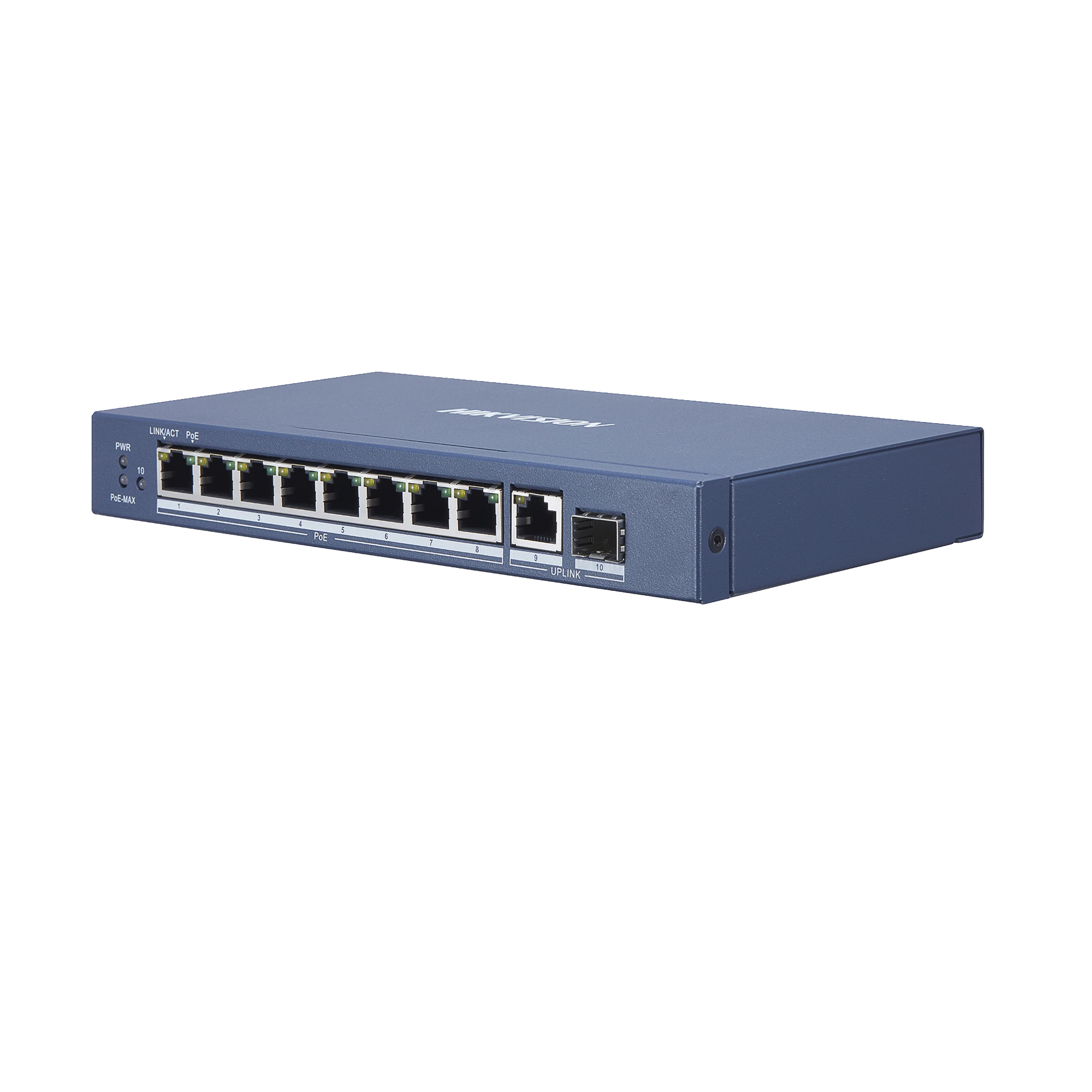 SWITCH POE+ / 8 PUERTOS GIGABIT 802.3 AF/AT (30 W) / 1 PUERTO GIGABIT UPLINK / 1 PUERTOS SFP-Inyectores PoE-HIKVISION-Bsai Seguridad & Controles