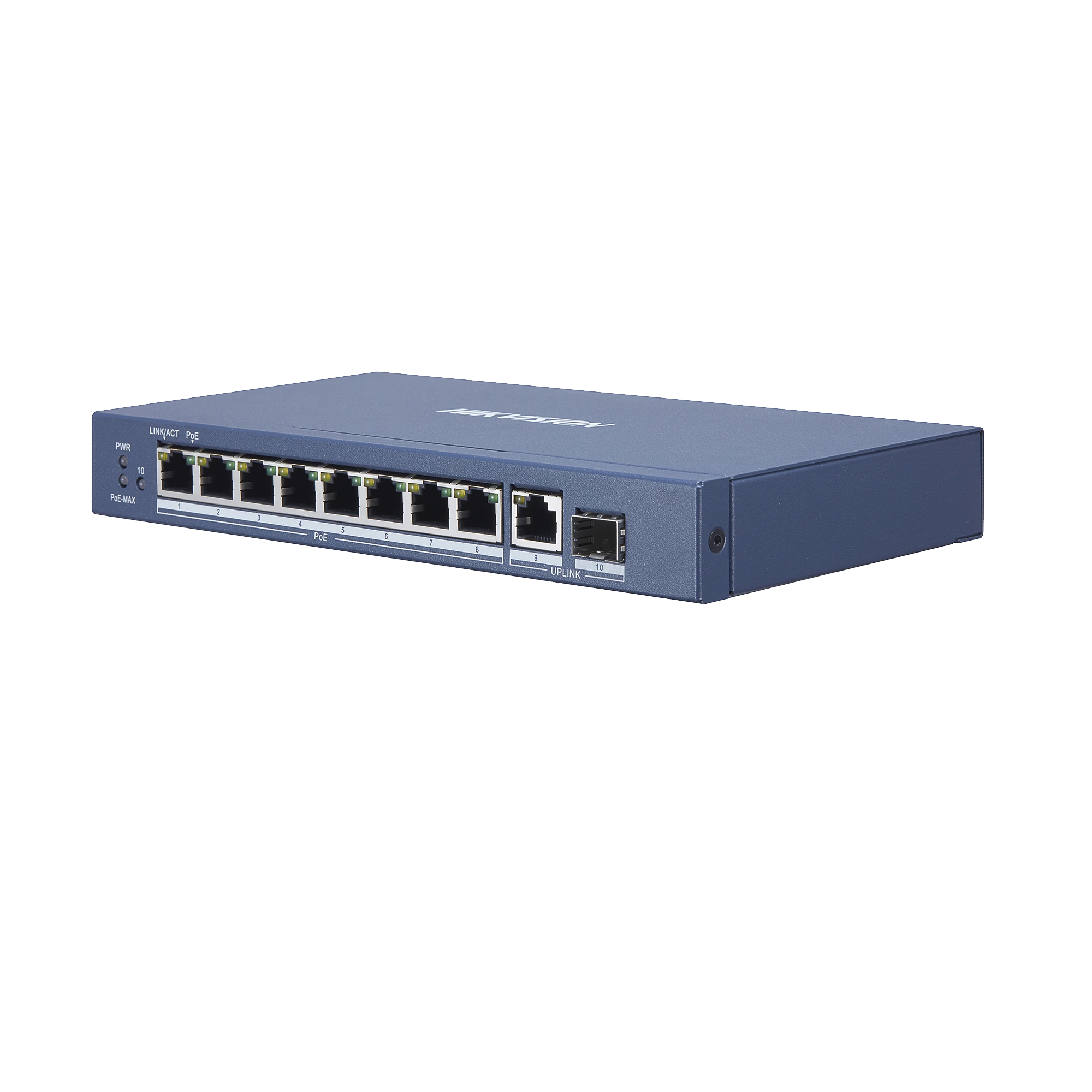 SWITCH POE+ / 8 PUERTOS GIGABIT 802.3 AF/AT (30 W) / 1 PUERTO GIGABIT UPLINK / 1 PUERTOS SFP-Inyectores PoE-HIKVISION-Bsai Seguridad & Controles