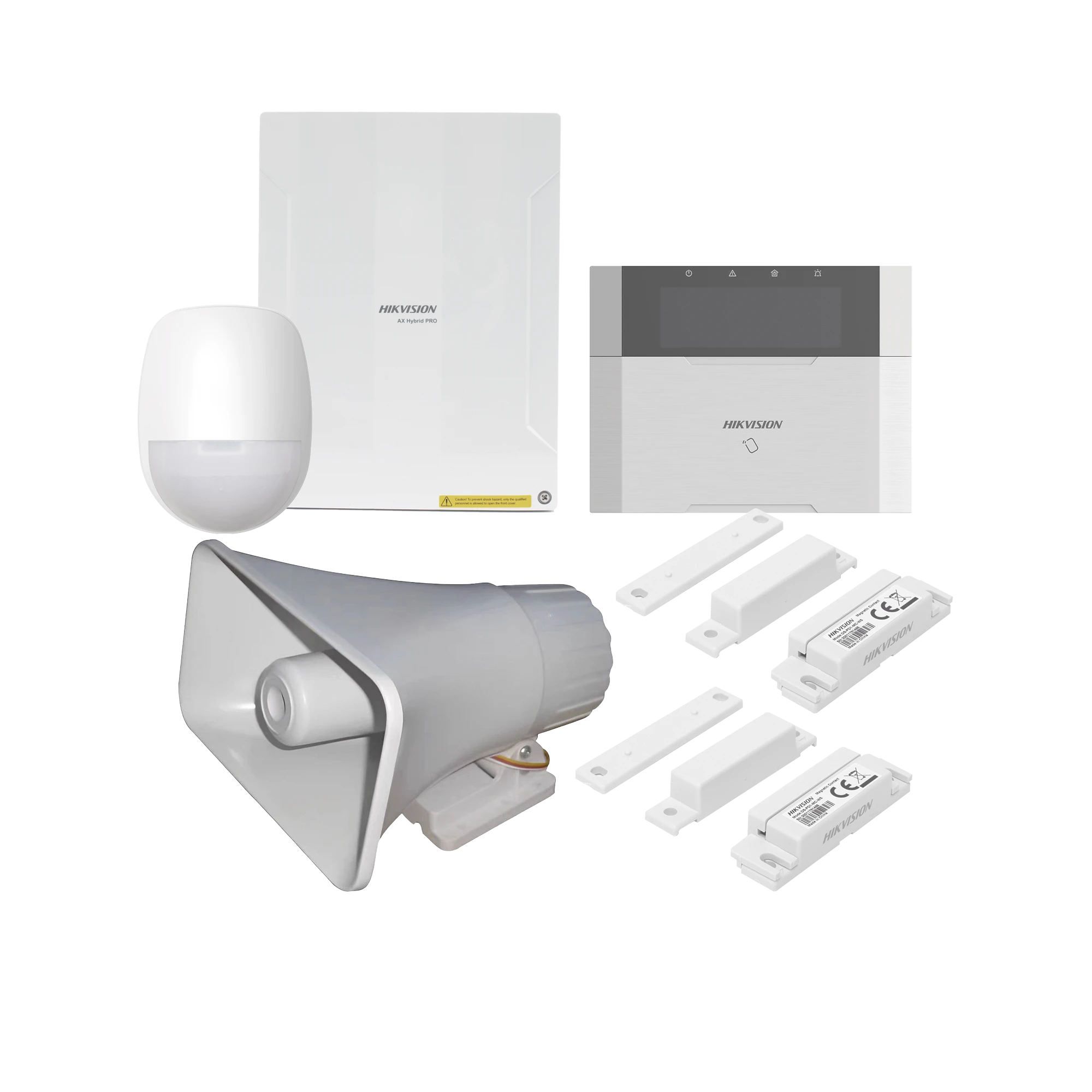 KIT PANEL DE ALARMA AX HYBRID PRO / 1 PANEL HÍBRIDO / 1 TECLADO LCD / 1 PIR / 2 CONTACTOS MAGNÉTICOS / 1 SIRENA DE 30 WATTS-Paneles de Alarma y Accesorios Hikvision-HIKVISION-Bsai Seguridad & Controles