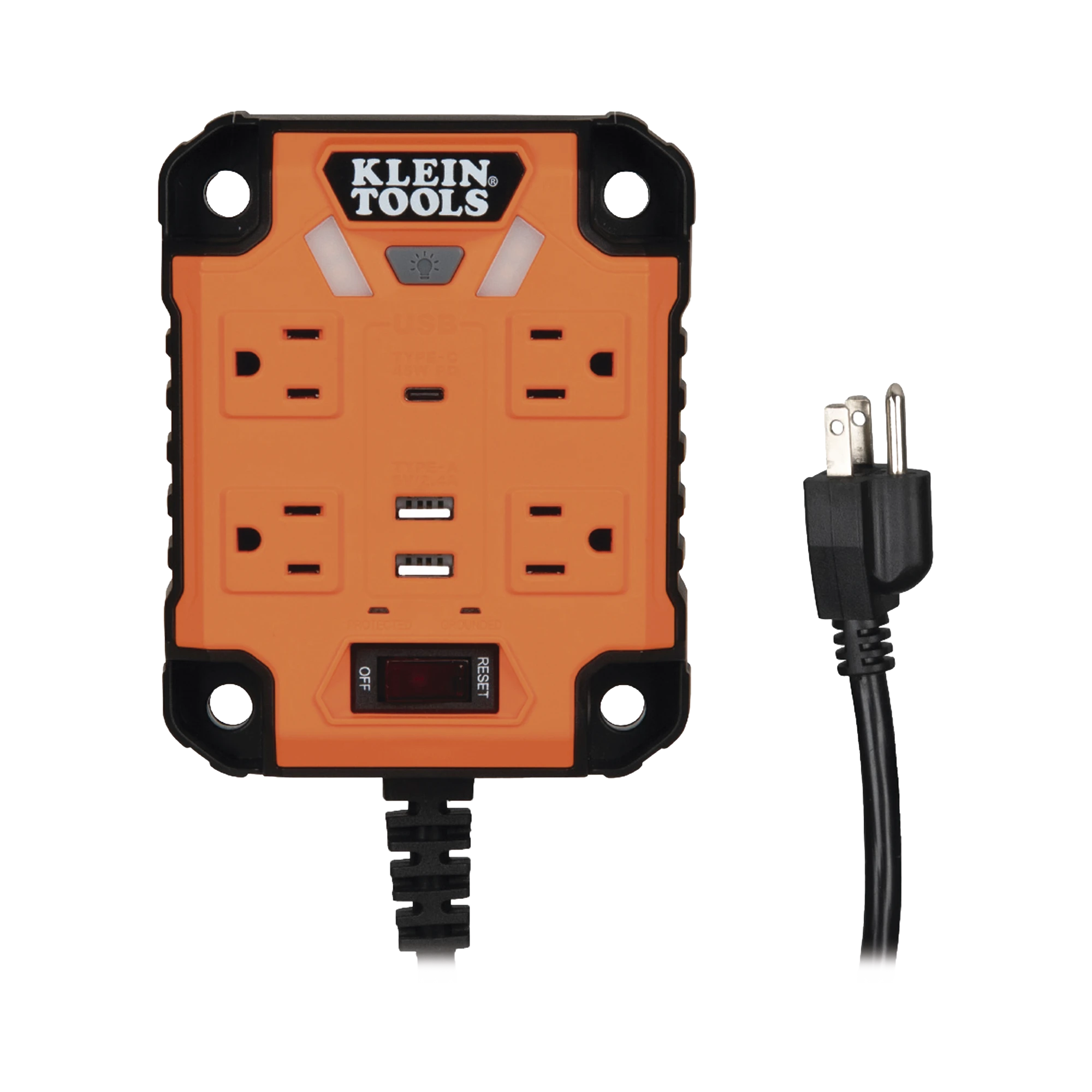 MULTICONTACTO POWERBOX 1, CON 4 SALIDAS 120 VCA, 2 USB-A / 1 USB-C, LUCES LED INTEGRADAS Y SOPORTE MAGNÉTICO-Iluminación-KLEIN TOOLS-Bsai Seguridad & Controles