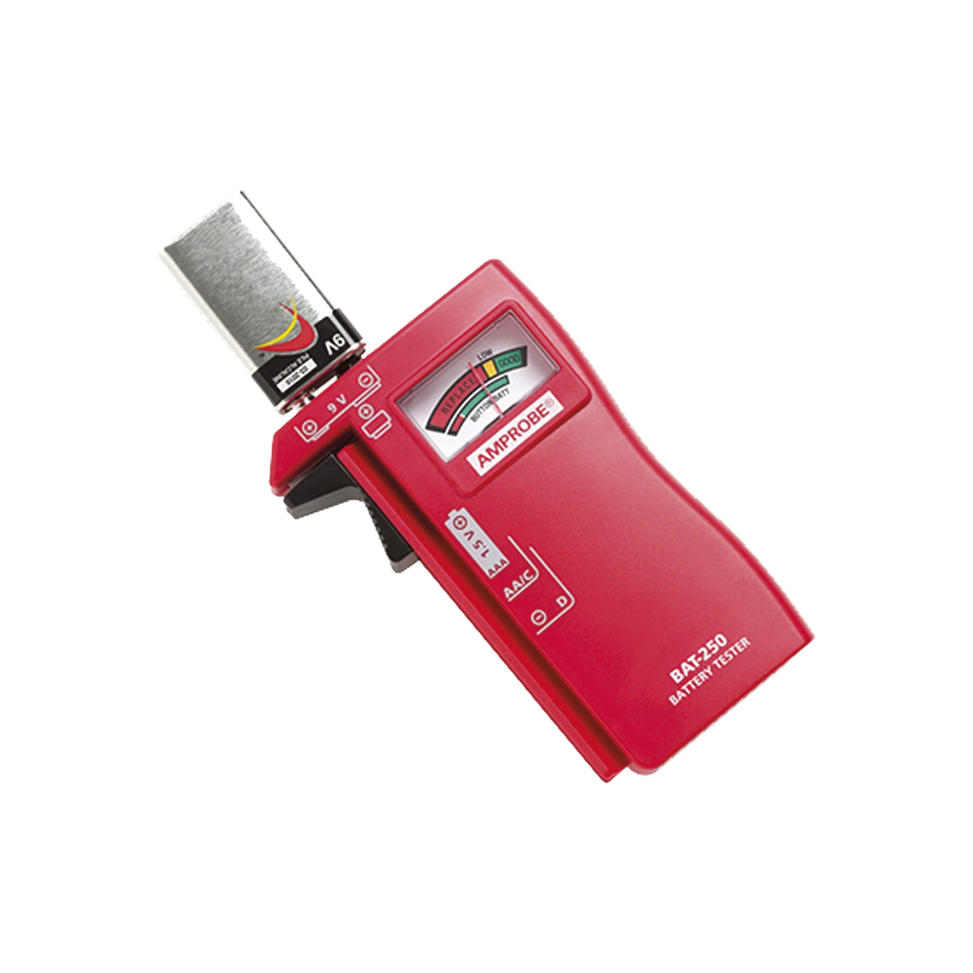 PROBADOR DE BATERÍAS 9 VCC / 1.5 VCC [AA-AAA-C-D]-Baterías y Cargadores-AMPROBE-Bsai Seguridad & Controles