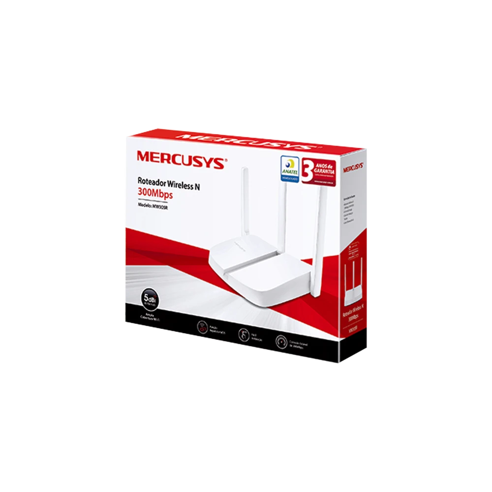 ROUTER INALÁMBRICO N 2.4 GHZ DE 300 MBPS 1 PUERTO WAN 10/100 MBPS 4 PUERTOS LAN 10/100 MBPS VERSIÓN CON 3 ANTENAS DE 5 DBI-Redes WiFi-MERCUSYS-Bsai Seguridad & Controles