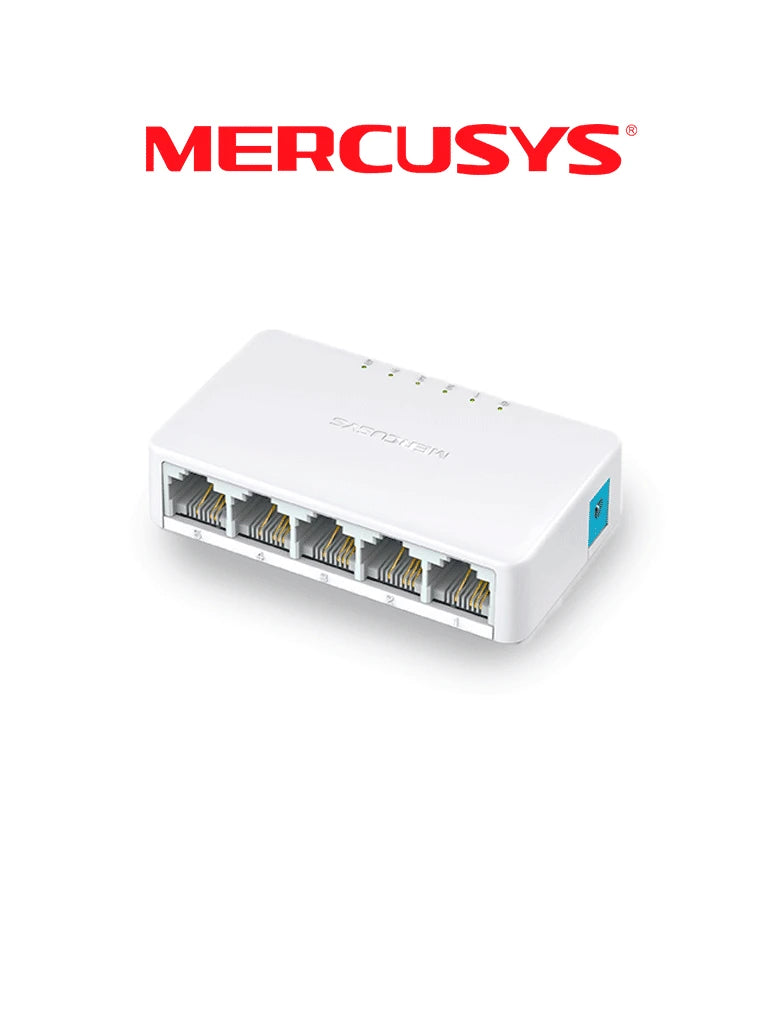 MERCUSYS MS105 - SWITCH NO ADMINISTRABLE , PARA ESCRITORIO , 5 PUERTOS 10/100 MBPS , DISEÑO COMPACTO , PLUG AND PLAY-Switches-MERCUSYS-Bsai Seguridad & Controles