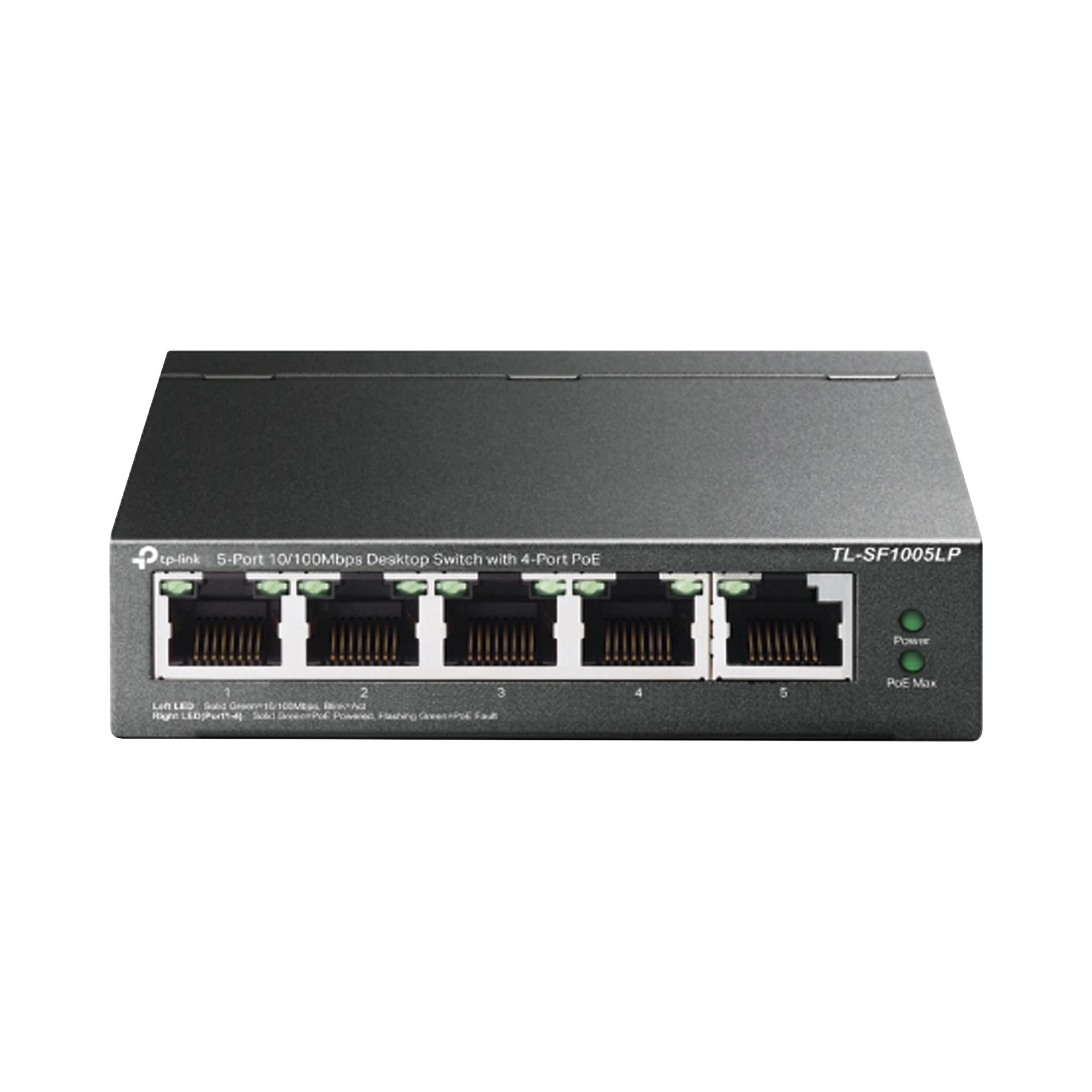 SWITCH POE NO ADMINISTRABLE DE ESCRITORIO 5 PUERTOS 10/100 MBPS, 4 PUERTOS POE, 41 W, MODO EXTENSOR POE HASTA 250 METROS.-Inyectores PoE-TP-LINK-Bsai Seguridad & Controles