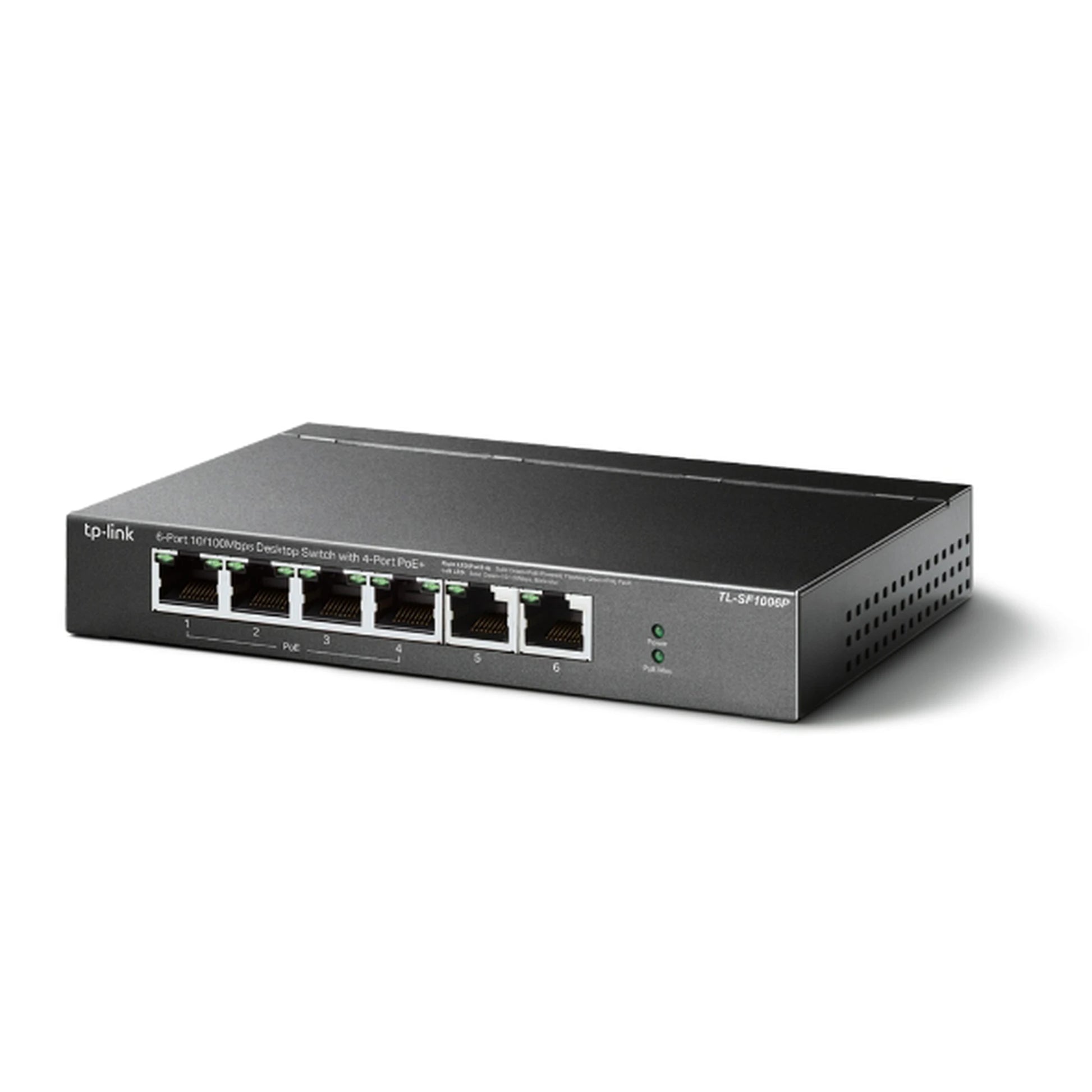 SWITCH POE NO ADMINISTRABLE DE ESCRITORIO 6 PUERTOS 10/100 MBPS, 4 PUERTOS POE, 67 W-Inyectores PoE-TP-LINK-Bsai Seguridad & Controles