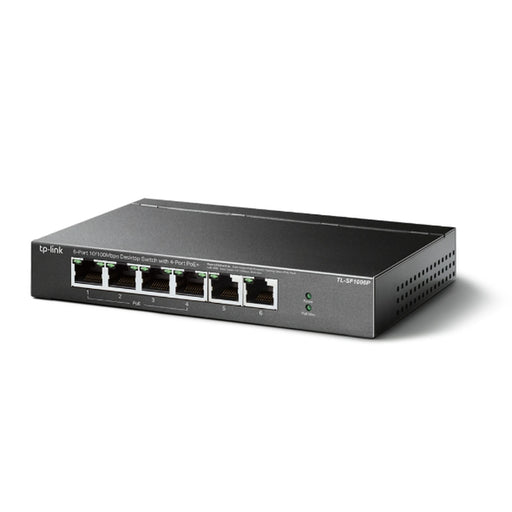 SWITCH POE NO ADMINISTRABLE DE ESCRITORIO 6 PUERTOS 10/100 MBPS, 4 PUERTOS POE, 67 W-Inyectores PoE-TP-LINK-TLSF1006P-Bsai Seguridad & Controles