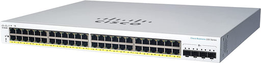 SWITCH CISCO BUSINESS CBS220 SMART 48 PUERTOS DATOS 10/100/1000 GIGABIT, 4 X1 G SFP, CISCO BUSINESS 220 SERIES SMART SWITCH, 48 PORT GE, 4 X1 G SFP (CBS220 48 T 4 G NA)-Switches PoE-CISCO-Bsai Seguridad & Controles