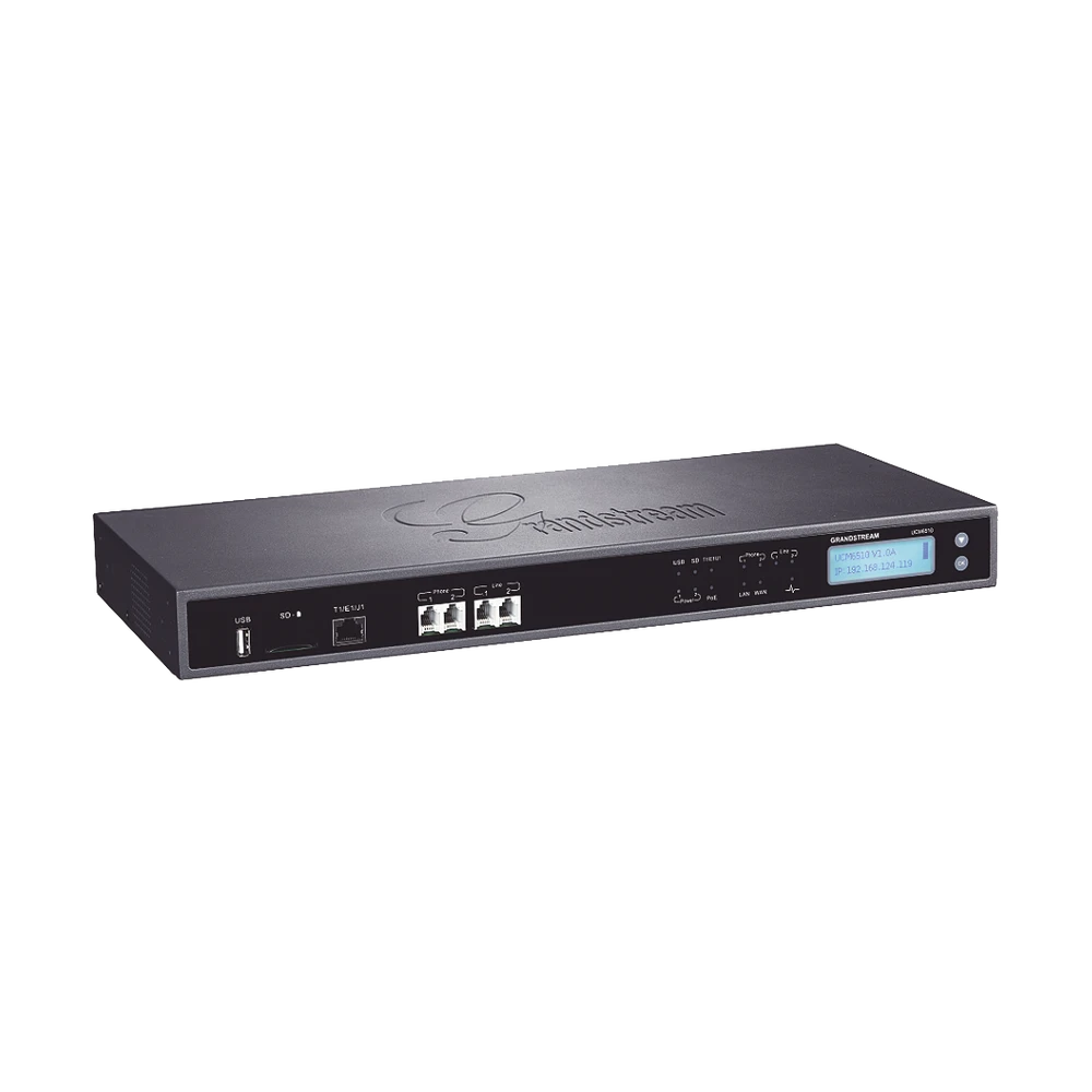 CONMUTADOR IP PBX GRANDSTREAM UCM6510 1 TRONCAL T1/E1/J1 / 2 LINEAS FXO / 2 EXTENSIONES FXS 200-LLAMADAS 2000SIP POE 2 PUERTOS GIGA 10/100/1000-VoIP y Telefonía IP-GRANDSTREAM-Bsai Seguridad & Controles