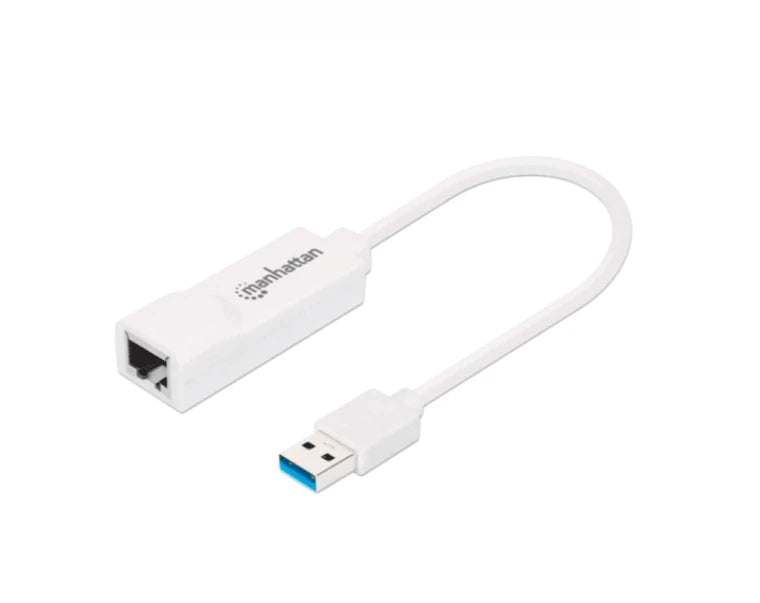 MANHATTAN 506847 ADAPTADOR DE SÚPER VELOCIDAD USB 3.0 A RJ-45 GB ETHERNET 10/100/1000 MBPS GIGABIT ETHERNET, SÚPER VELOCIDAD USB 3.0-Accesorios y Cables USB-MANHATTAN-MAN0410005-Bsai Seguridad & Controles