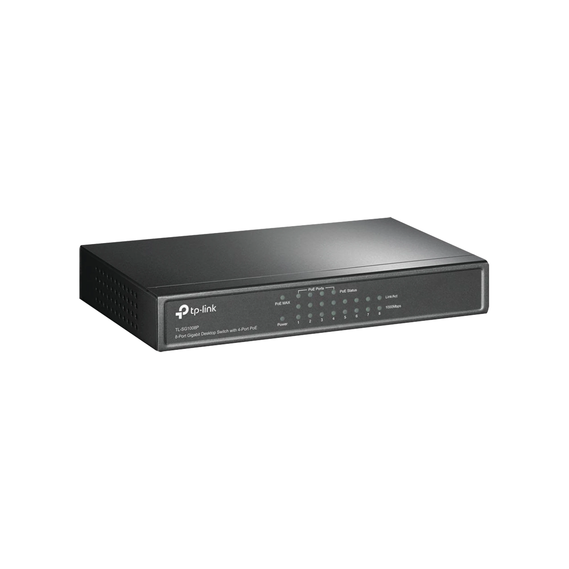 SWITCH GIGABIT POE+ NO ADMINISTRABLE DE 8 PUERTOS 10/100/1000 MBPS Y 4 PUERTOS POE PARA ESCRITORIO-Switches-TP-LINK-Bsai Seguridad & Controles