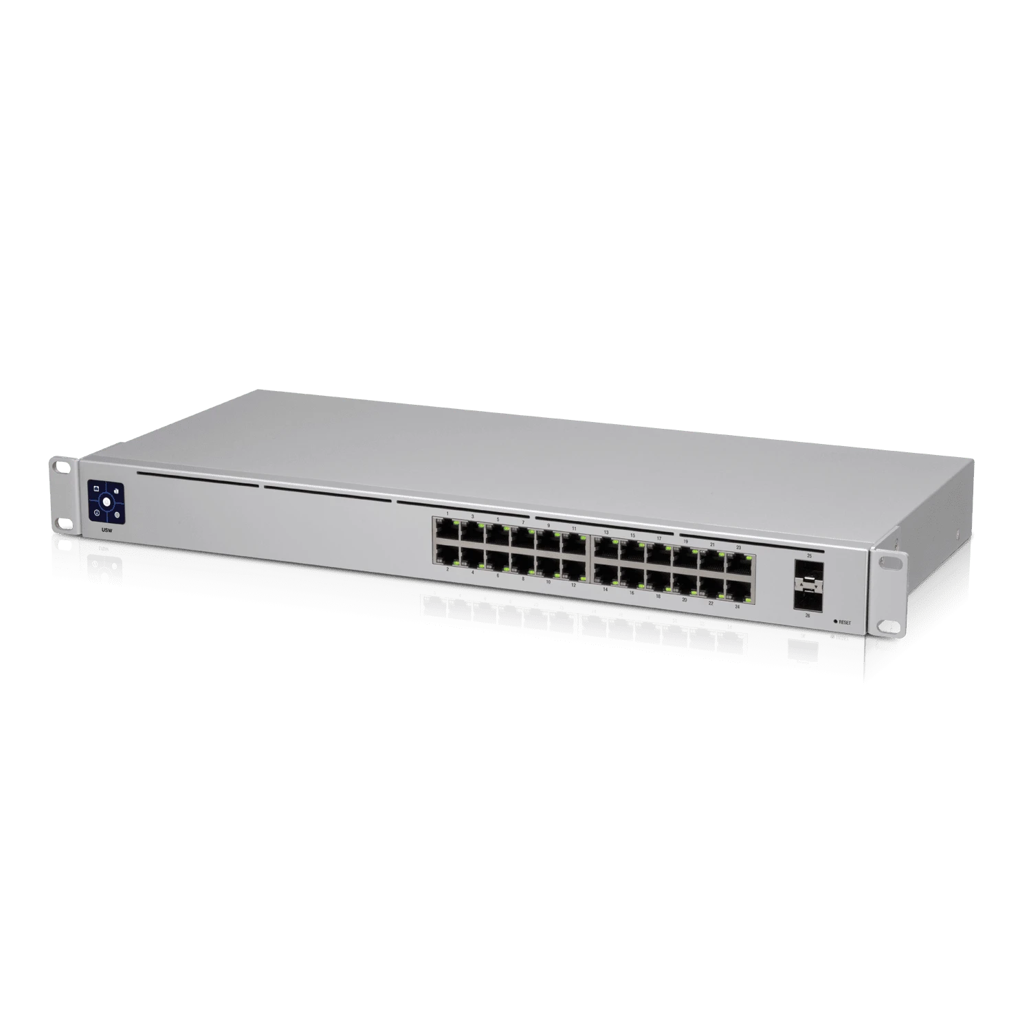 UBIQUITI USW-24 UNIFI SWITCH, CAPA 2 DE 24 PUERTOS 10/100/1000 MBPS + 2 PUERTOS 1G SFP, PANTALLA INFORMATIVA-Switches-UBIQUITI-Bsai Seguridad & Controles