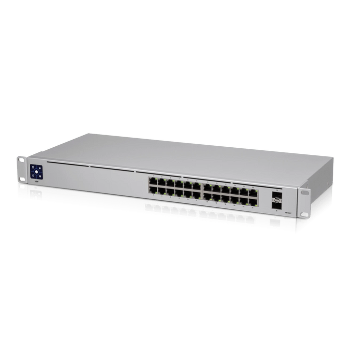 UBIQUITI USW-24 UNIFI SWITCH, CAPA 2 DE 24 PUERTOS 10/100/1000 MBPS + 2 PUERTOS 1G SFP, PANTALLA INFORMATIVA-Switches-UBIQUITI-UBI1860004-Bsai Seguridad & Controles