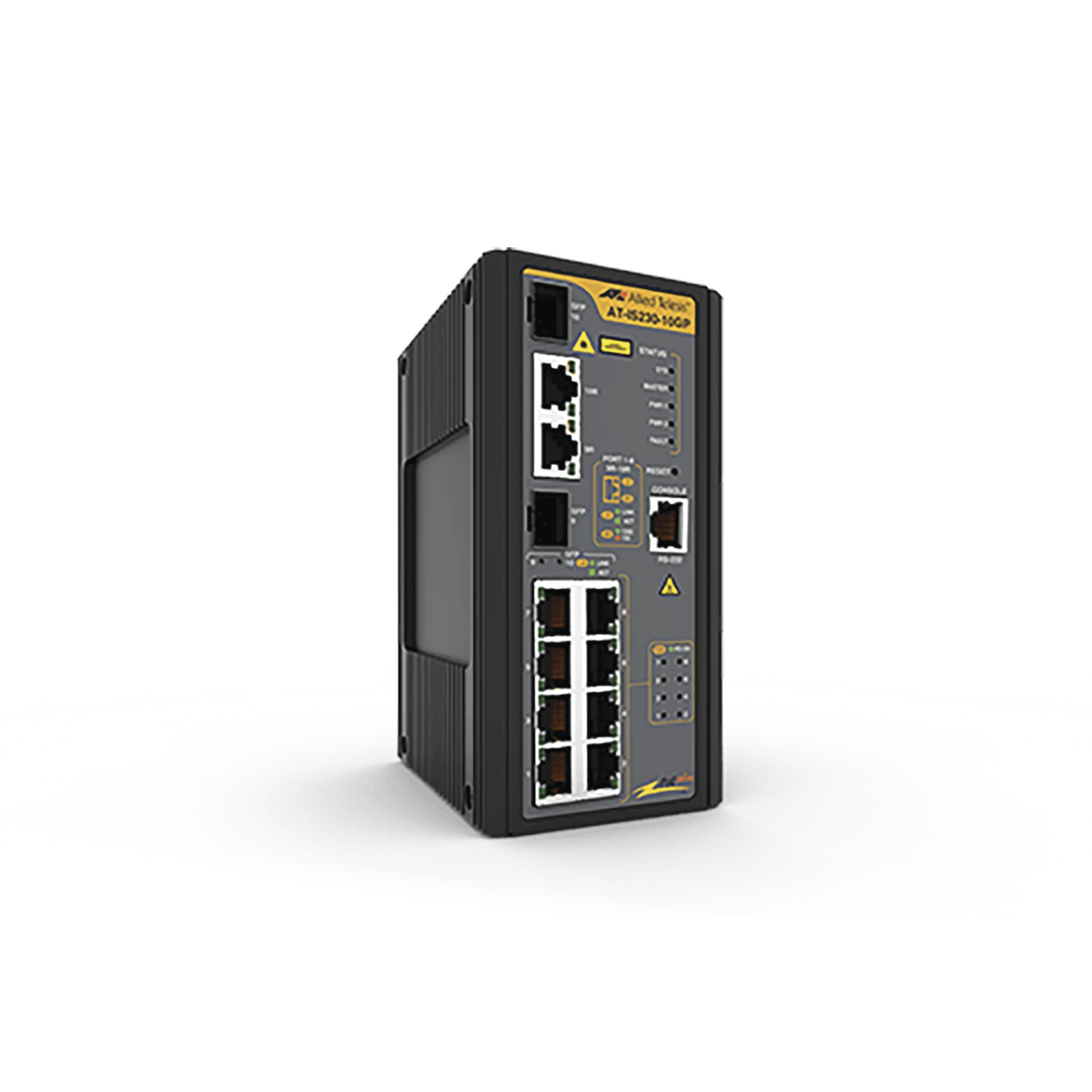 SWITCH INDUSTRIAL POE+ ADMINISTRABLE DE 8 PUERTOS 10/100/1000 MBPS + 2 PUERTOS SFP COMBO, 120 W-Switches-ALLIED TELESIS-Bsai Seguridad & Controles