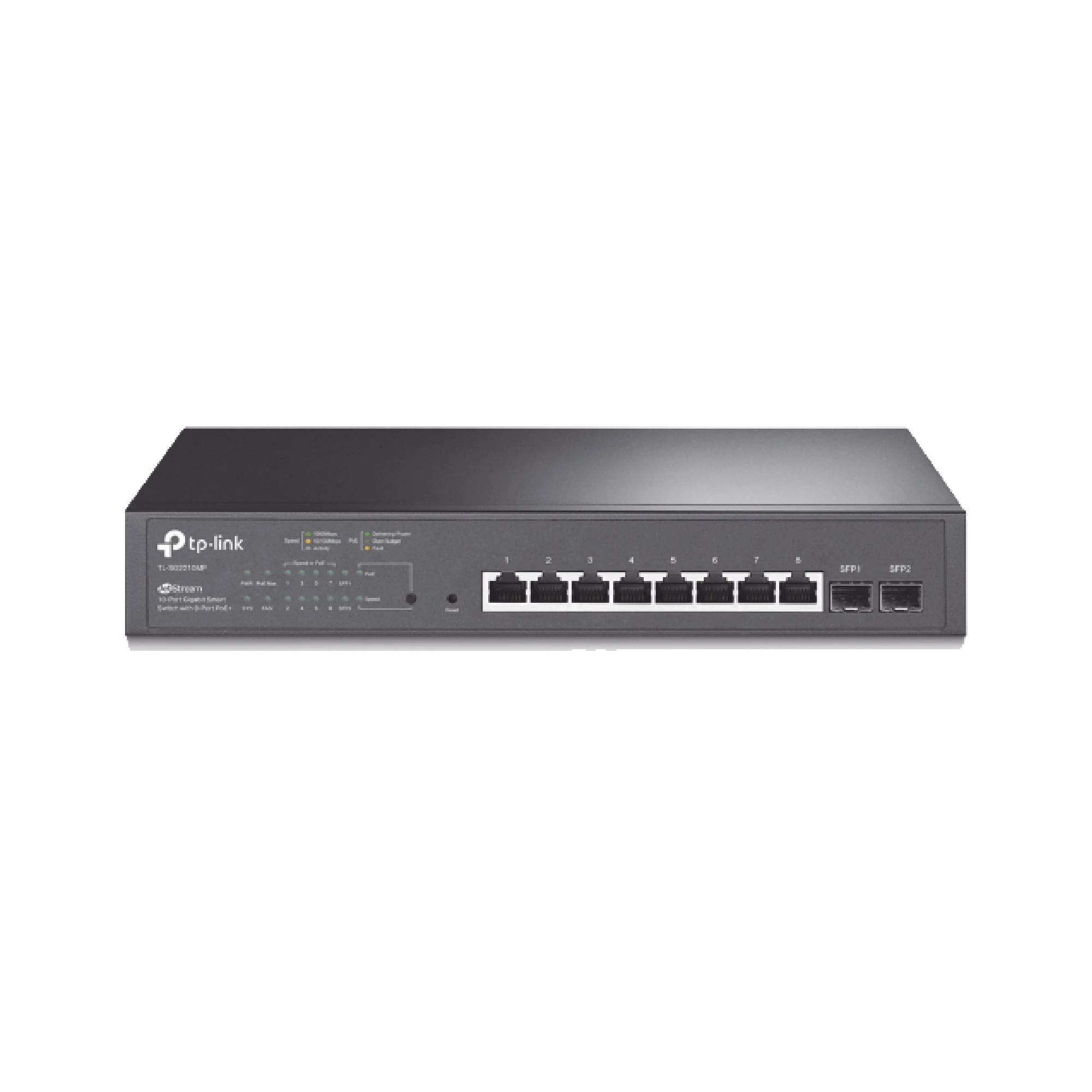 SWITCH POE JETSTREAM SDN ADMINISTRABLE 8 PUERTOS 10/100/1000 MBPS + 2 PUERTOS SFP, 8 PUERTOS POE, 150W, ADMINISTRACIÓN CENTRALIZADA OMADA SDN-Inyectores PoE-TP-LINK-Bsai Seguridad & Controles