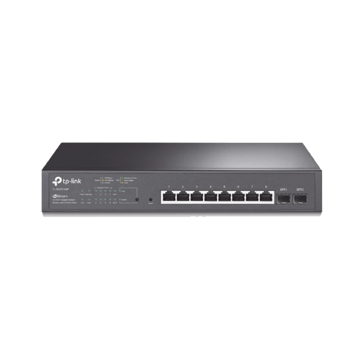 SWITCH POE JETSTREAM SDN ADMINISTRABLE 8 PUERTOS 10/100/1000 MBPS + 2 PUERTOS SFP, 8 PUERTOS POE, 150W, ADMINISTRACIÓN CENTRALIZADA OMADA SDN-Inyectores PoE-TP-LINK-TL-SG2210MP-Bsai Seguridad & Controles