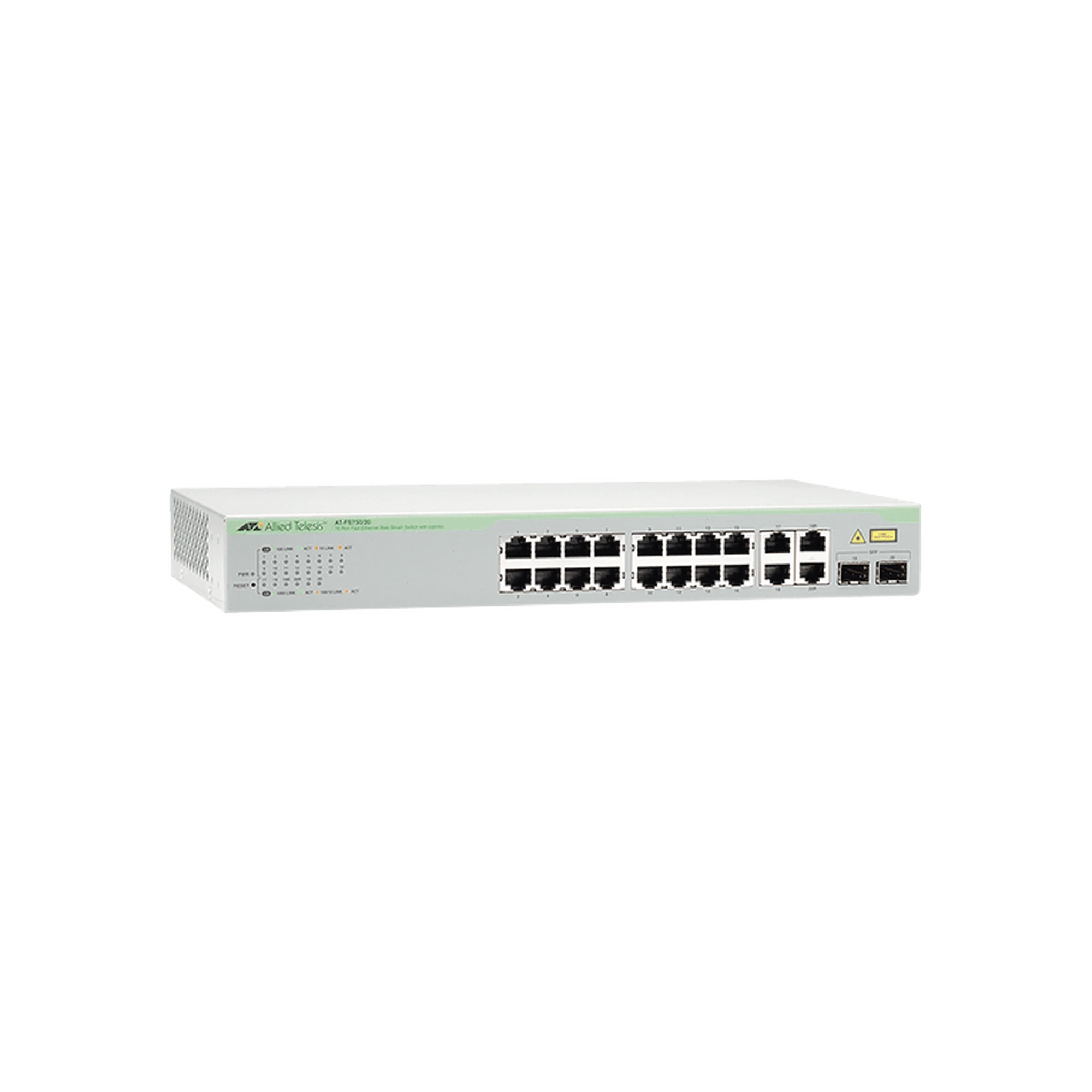 SWITCH WEBSMART DE 16 PUERTOS 10/100 MBPS + 2 PUERTOS 10/100/1000 MBPS + 2 SFP GIGABIT COMBO-Networking-ALLIED TELESIS-Bsai Seguridad & Controles