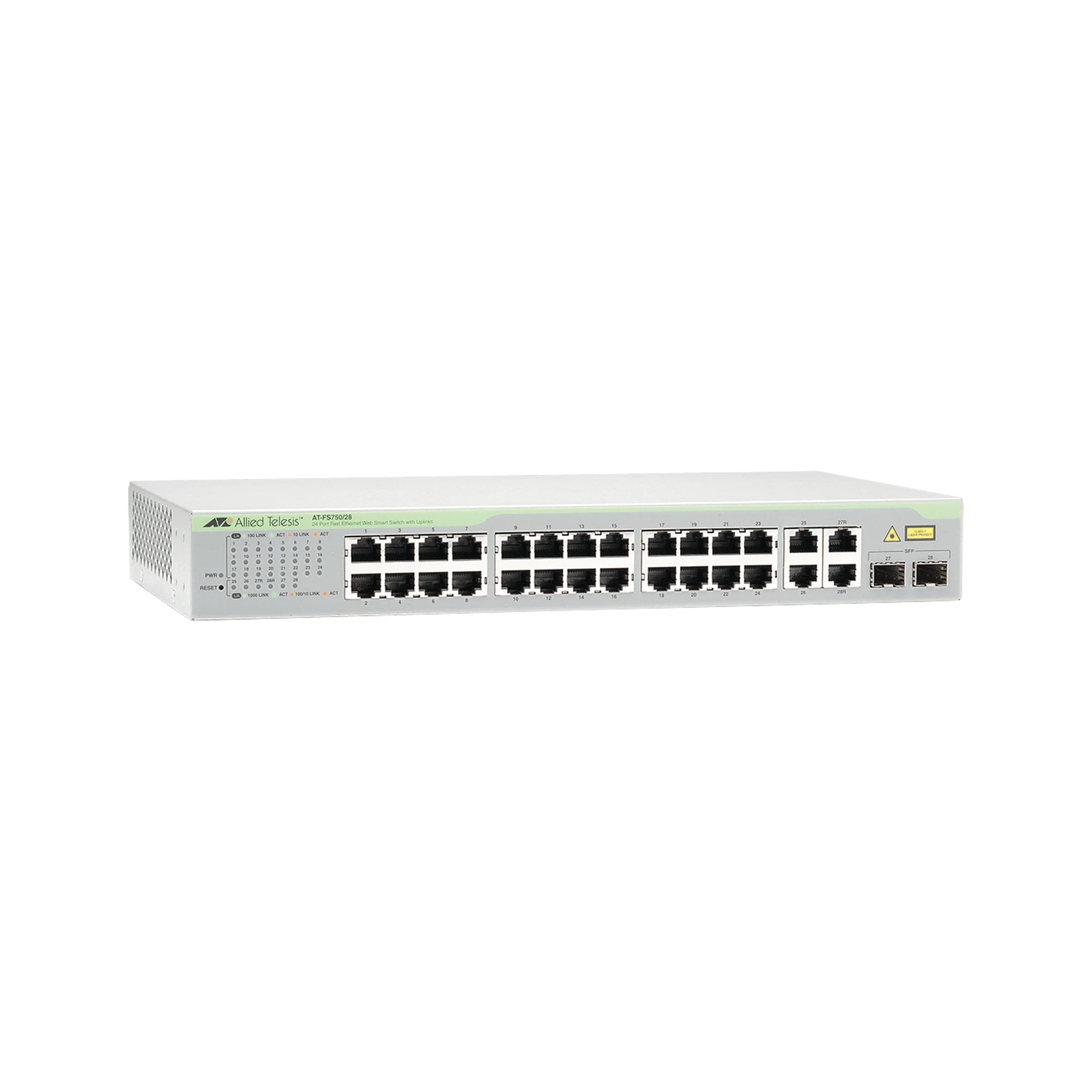 SWITCH WEBSMART DE 24 PUERTOS 10/100 MBPS + 2 PUERTOS 10/100/1000 MBPS + 2 SFP GIGABIT COMBO-Networking-ALLIED TELESIS-Bsai Seguridad & Controles