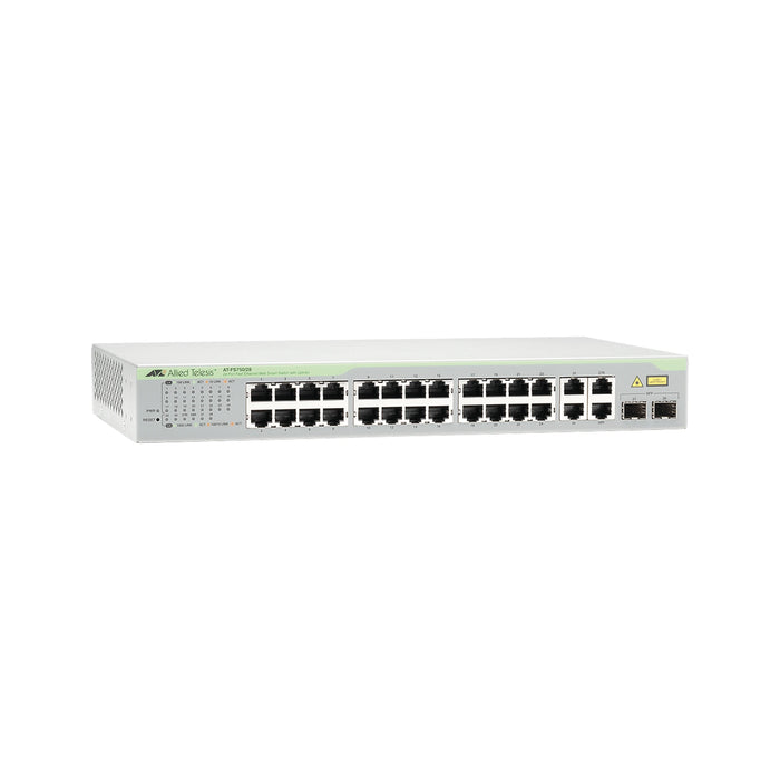 SWITCH WEBSMART DE 24 PUERTOS 10/100 MBPS + 2 PUERTOS 10/100/1000 MBPS + 2 SFP GIGABIT COMBO-Networking-ALLIED TELESIS-AT-FS750/28-10-Bsai Seguridad & Controles