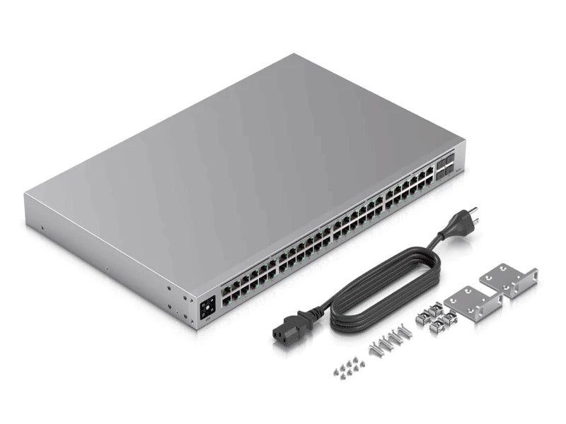 UBIQUITI USW-48 UNIFI SWITCH, CAPA 2 DE 48 PUERTOS 10/100/1000 MBPS + 4 PUERTOS 1G SFP, PANTALLA INFORMATIVA-Switches-UBIQUITI-Bsai Seguridad & Controles