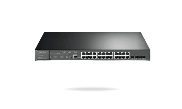 TP-LINK TL-SG3428MP - SWITCH L2+ OMADA POE+ , 24 PUERTOS POE+ 10/100/1000 MBPS , 4 PUERTOS SFP 1G , 2 PUERTOS CONSOLA (RJ45 Y MICROUSB) , ADMINISTRACIÓN CENTRALIZADA OMADA O STAND-ALONE , MULTICAST IGMP , CALIDAD DE SERVICIO , PRESUPUESTO POE 384W-Switches POE-TP-LINK-Bsai Seguridad & Controles
