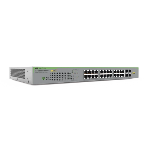 SWITCH POE+ GIGABIT WEBSMART DE 24 PUERTOS 10/100/1000 MBPS + 4 PUERTOS SFP GIGABIT, 185 W, VERSION 2-Networking-ALLIED TELESIS-AT-GS950/28PS-V2-10-Bsai Seguridad & Controles