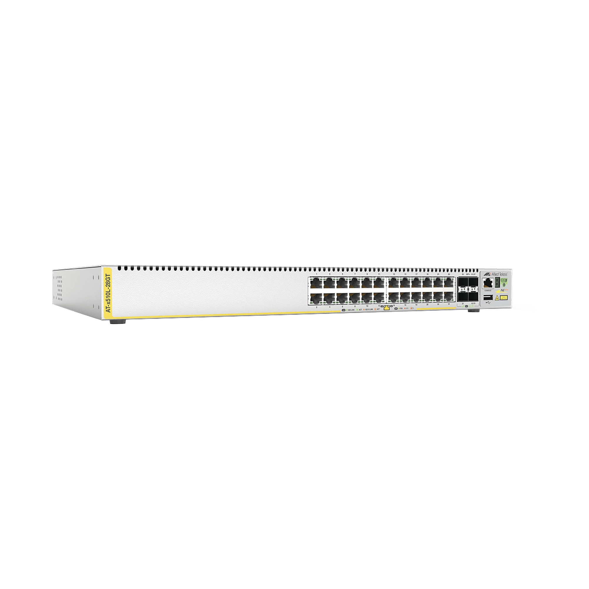 SWITCH CAPA 3, 24 PUERTOS 10/100/1000 MBPS + 4 PUERTOS SFP+ 10 G, FUENTE DE ALIMENTACIÓN SIMPLE-Networking-ALLIED TELESIS-Bsai Seguridad & Controles
