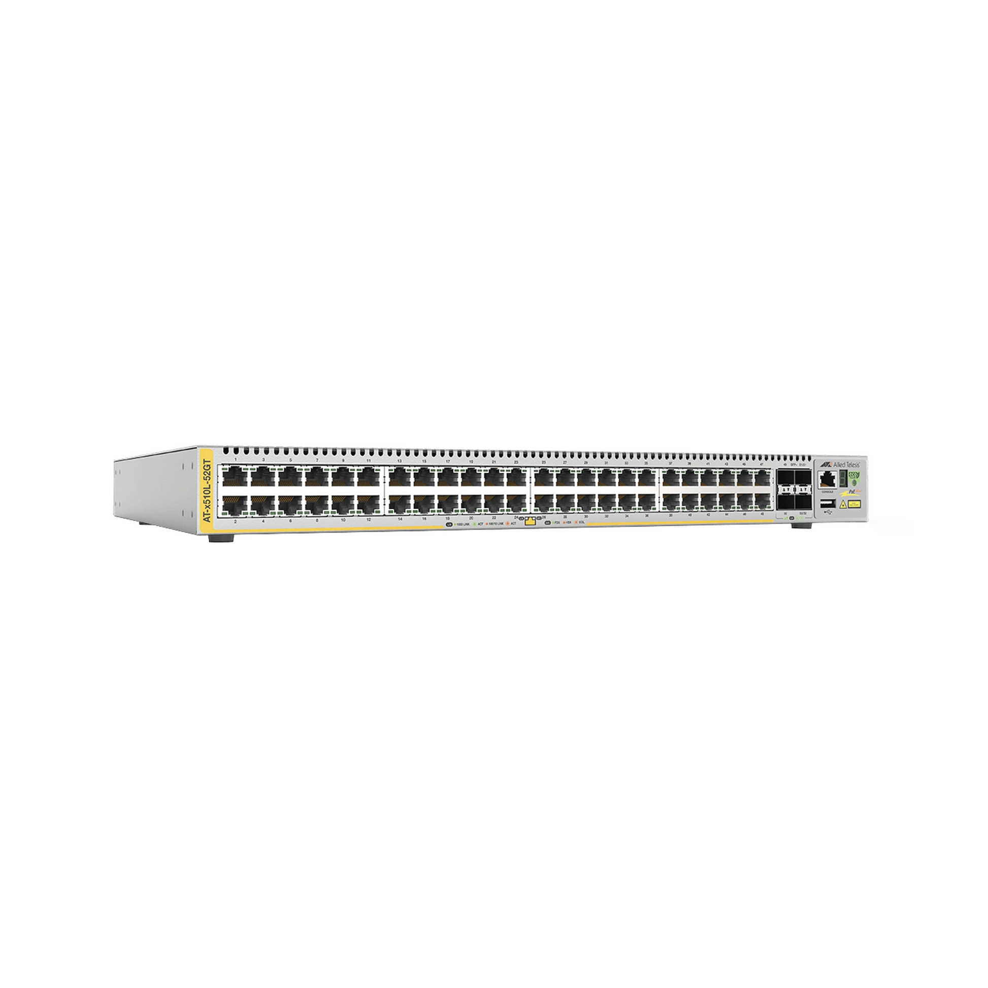 SWITCH CAPA 3, 48 PUERTOS 10/100/1000 MBPS + 4 PUERTOS SFP+ 10 G, FUENTE DE ALIMENTACIÓN SIMPLE-Networking-ALLIED TELESIS-Bsai Seguridad & Controles