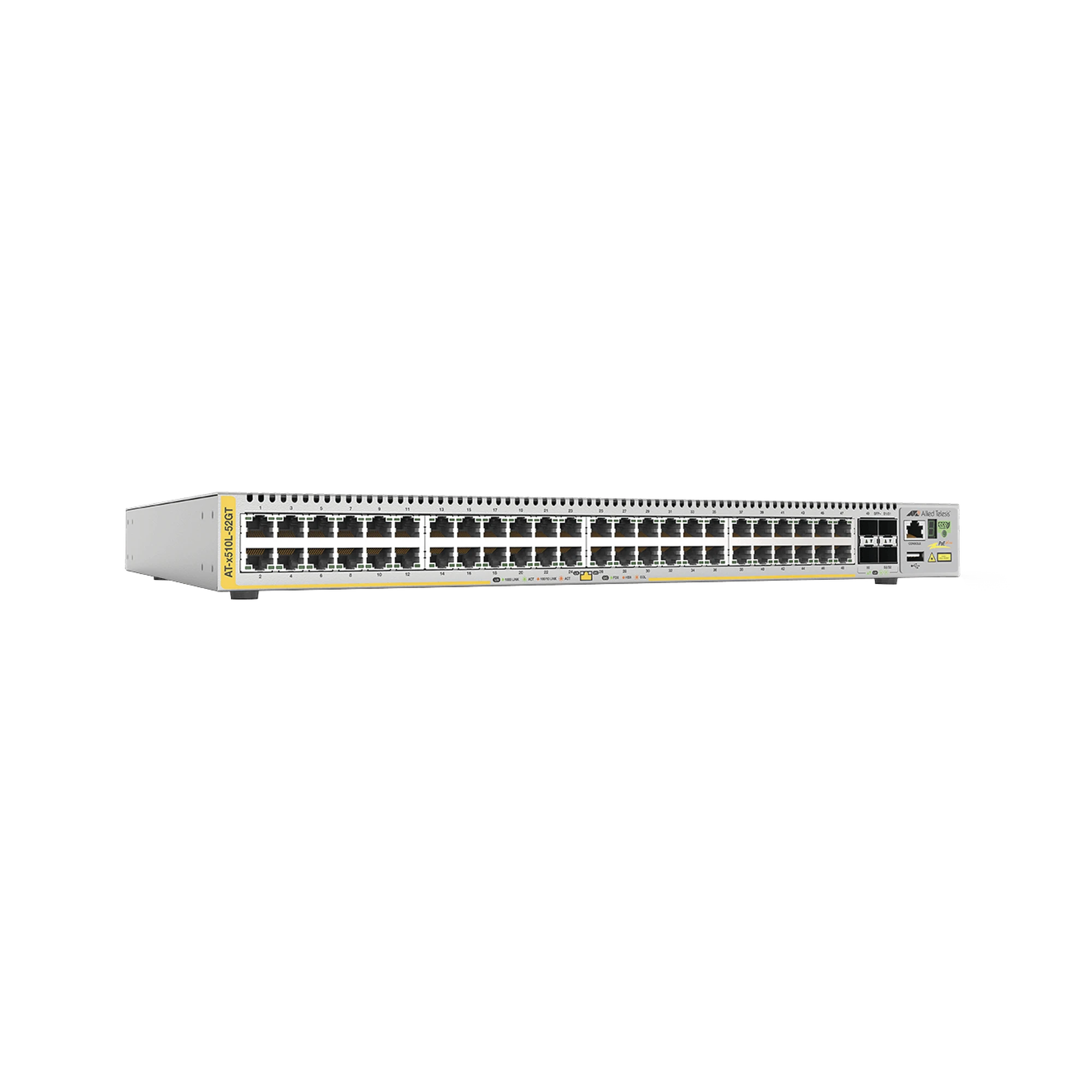 SWITCH CAPA 3, 48 PUERTOS 10/100/1000 MBPS + 4 PUERTOS SFP+ 10 G, FUENTE DE ALIMENTACIÓN SIMPLE-Networking-ALLIED TELESIS-Bsai Seguridad & Controles