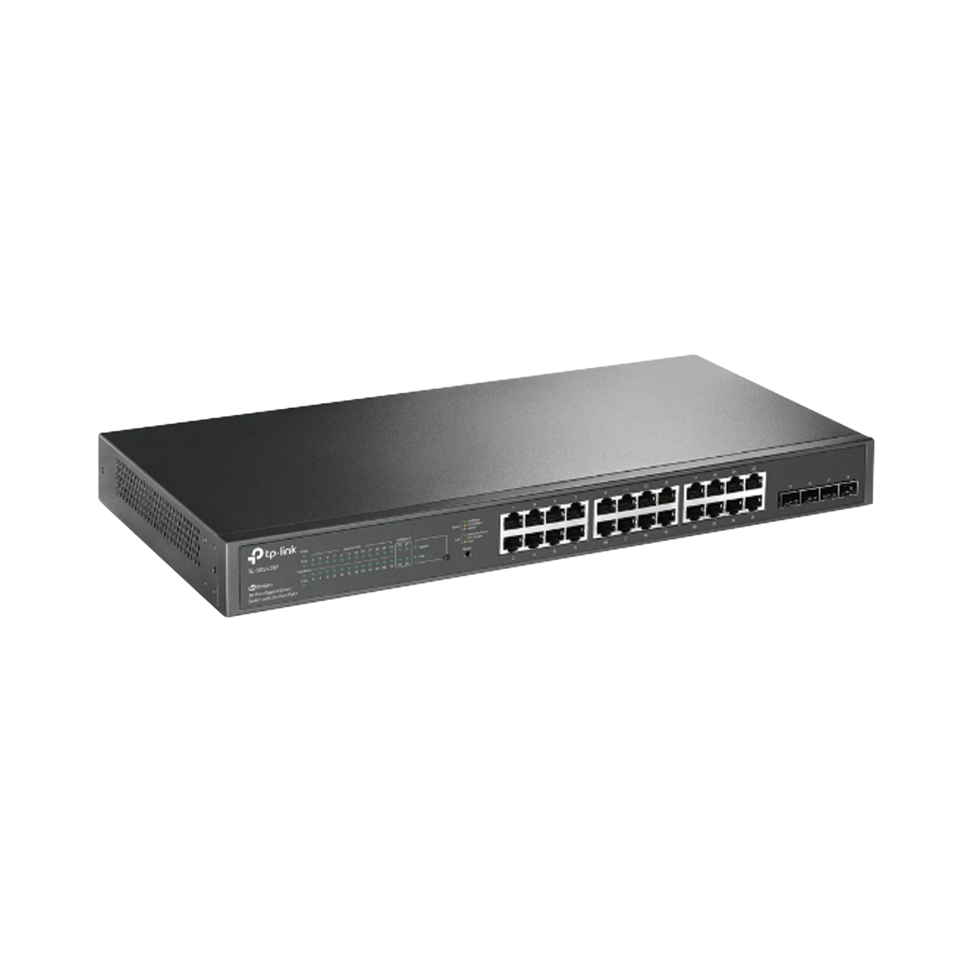 SWITCH POE JETSTREAM SDN ADMINISTRABLE 24 PUERTOS 10/100/1000 MBPS + 4 PUERTOS SFP, 24 PUERTOS POE, 250W, ADMINISTRACIÓN CENTRALIZADA OMADA SDN-Inyectores PoE-TP-LINK-Bsai Seguridad & Controles