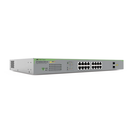 SWITCH POE+ GIGABIT WEBSMART DE 16 PUERTOS 10/100/1000 MBPS (2 X COMBO) + 2 PUERTOS GIGABIT SFP (COMBO), 185 W-Networking-ALLIED TELESIS-AT-GS950/18PS-V2-10-Bsai Seguridad & Controles