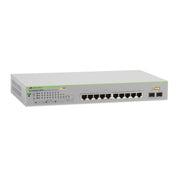 SWITCH POE+ GIGABIT WEBSMART DE 10 PUERTOS 10/100/1000 MBPS (2 X COMBO) + 2 PUERTOS GIGABIT SFP (COMBO), 75 W-Inyectores PoE-ALLIED TELESIS-Bsai Seguridad & Controles