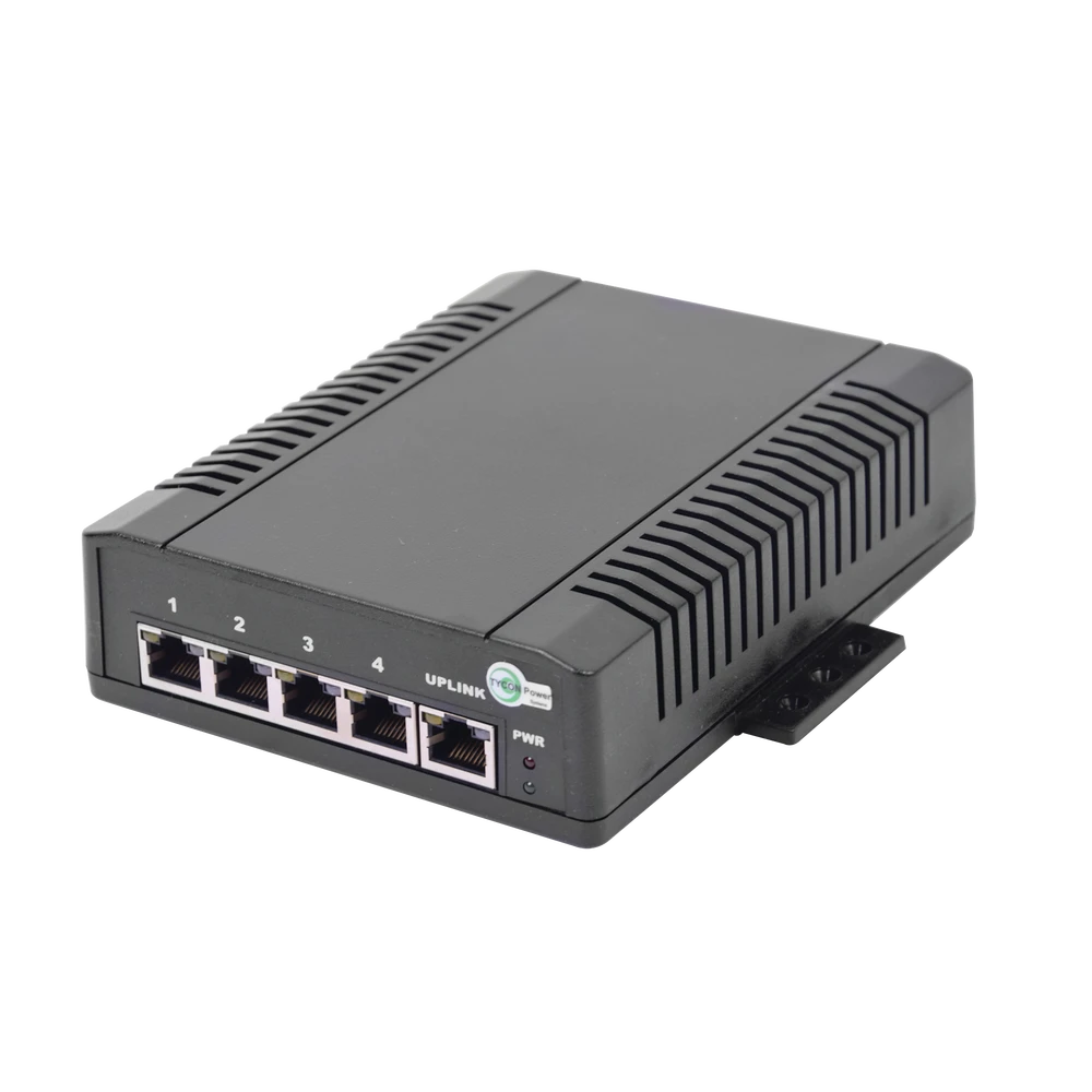 SWITCH 4 PUERTOS POE 802.3AF/AT 10/100/1000 MB, ENT.12-36 VCD, PERFECTO PARA APLICACIONES SOLARES-Inversores y Convertidores-TYCON POWER PRODUCTS-Bsai Seguridad & Controles