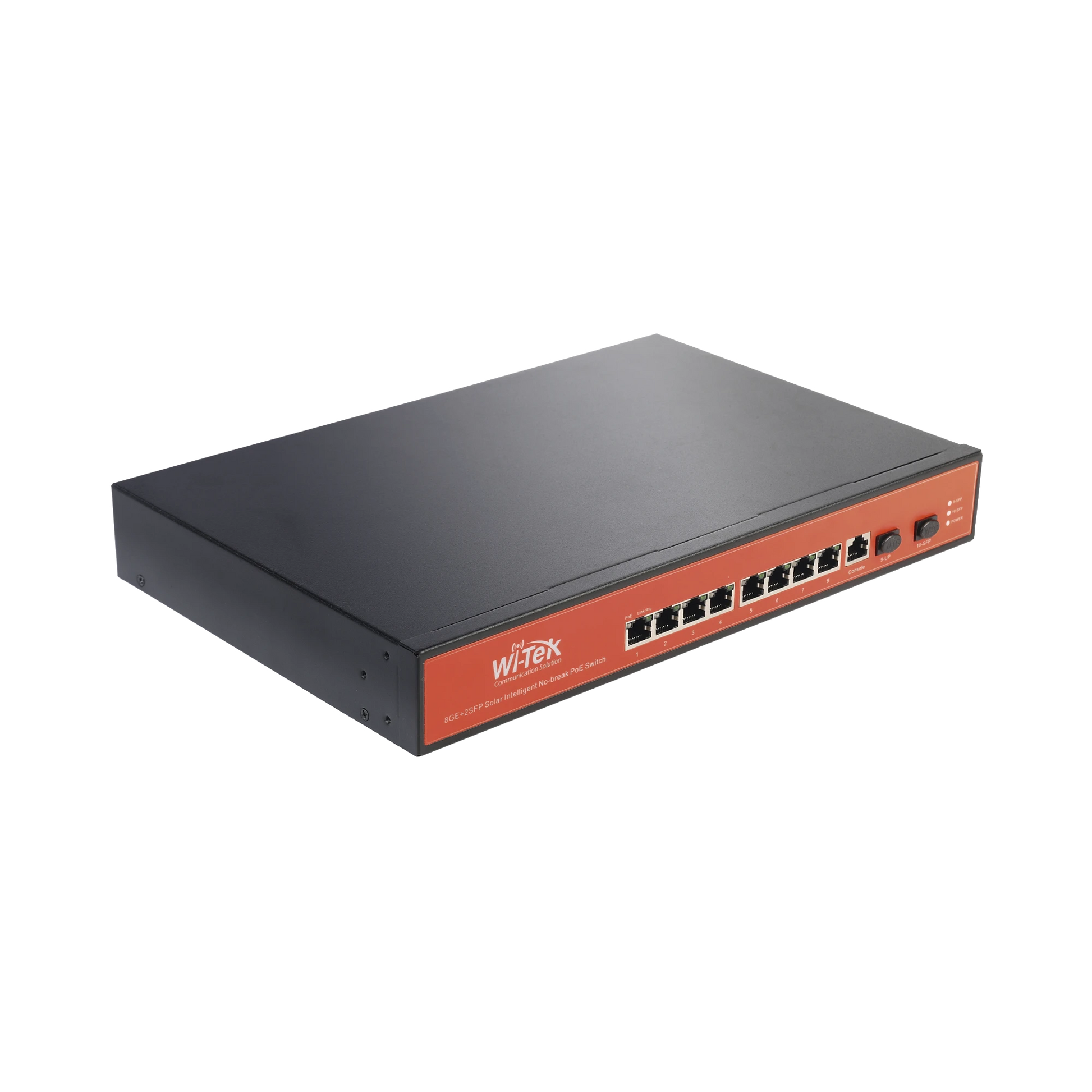 SWITCH ADMINISTRABLE CAPA 2 DE 8 PUERTOS 10/100/1000 POE + 2 X SFP GIGABIT, CON RESPALDO PARA ENERGÍA SOLAR-Inyectores PoE-WI-TEK-Bsai Seguridad & Controles