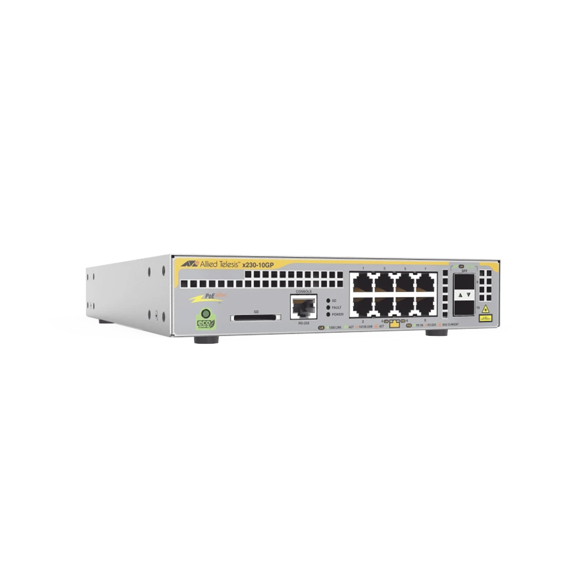 SWITCH POE+ ADMINISTRABLE CAPA 3 D/8 PTOS 10/100/1000 + 2 SFP INCLUYE MONTAJE AT-RKMT-J14-Switches-ALLIED TELESIS-Bsai Seguridad & Controles